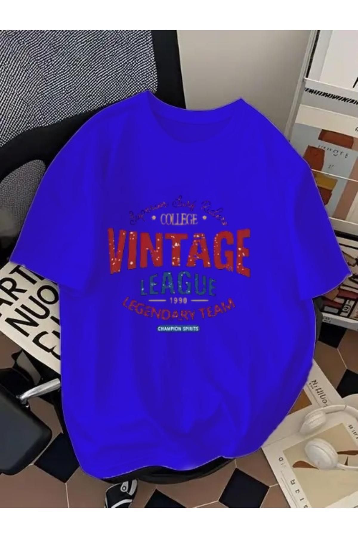 EQİ Vintage Baskılı Oversize T-Shirt