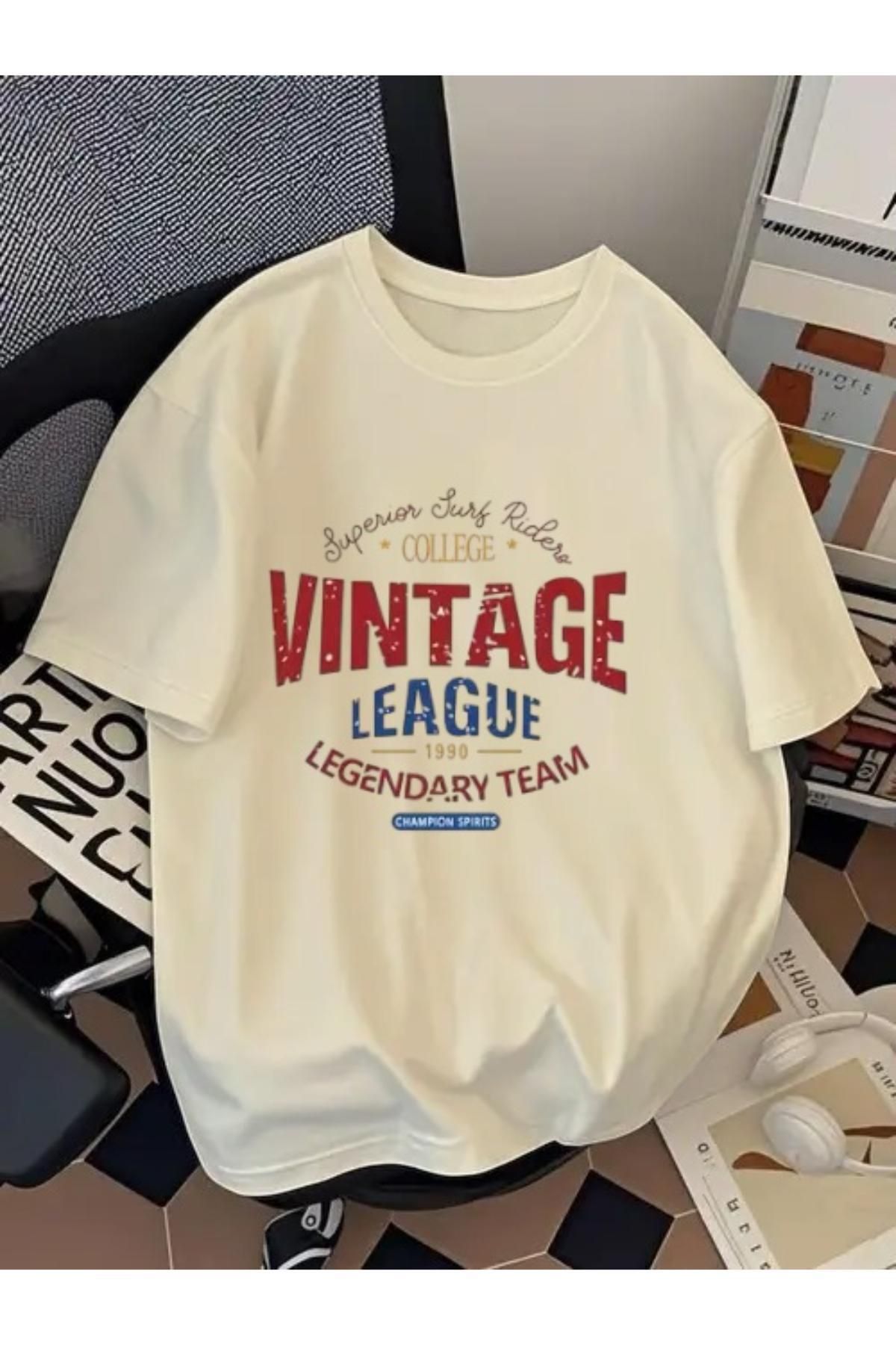 EQİ Vintage Baskılı Oversize T-Shirt