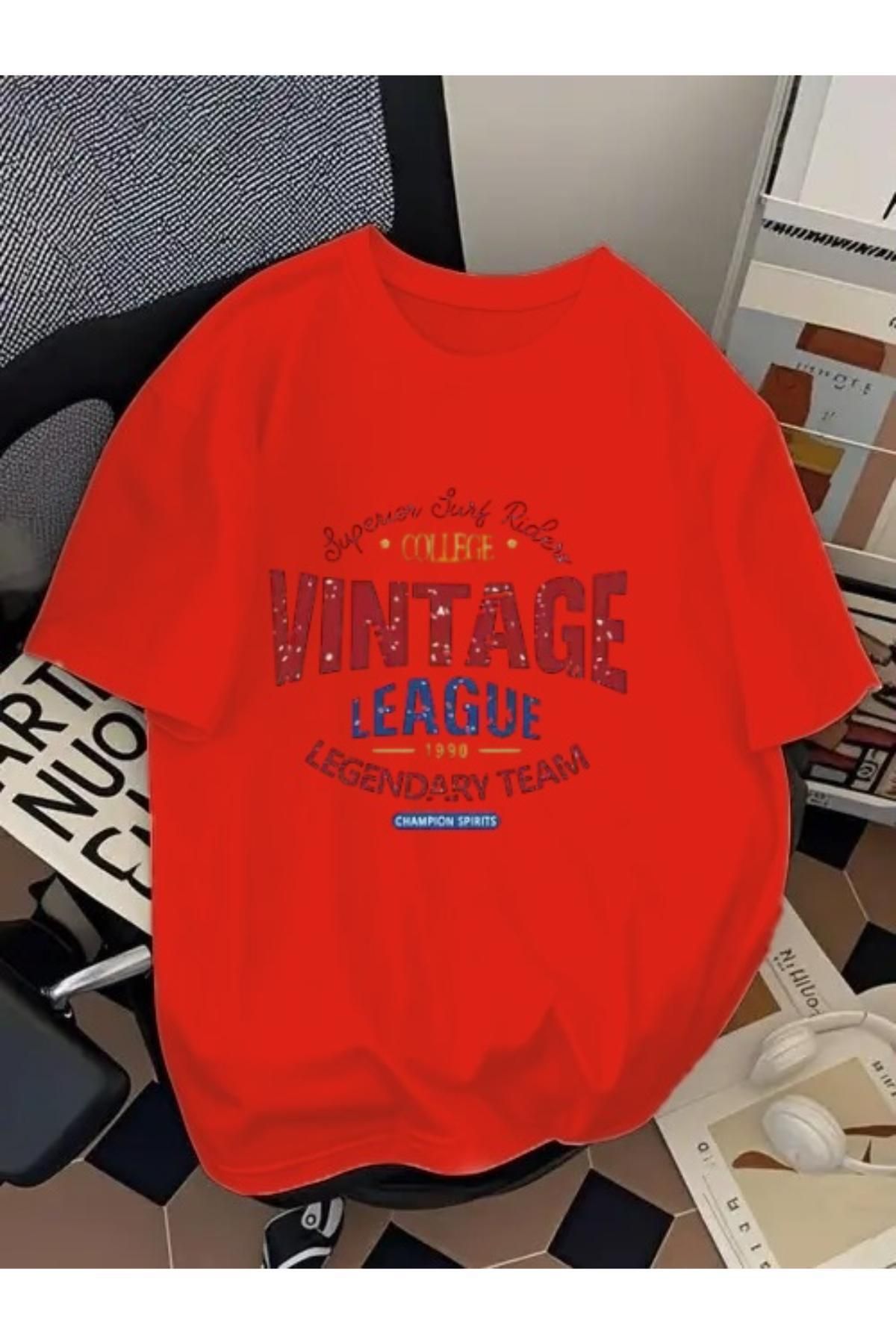 EQİ Vintage Baskılı Oversize T-Shirt