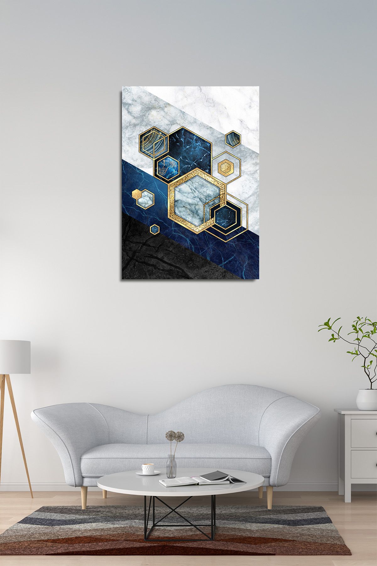 Nejjelo Geometrik Renkli Mermer Cam Tablo Hediyelik Kırılmaz