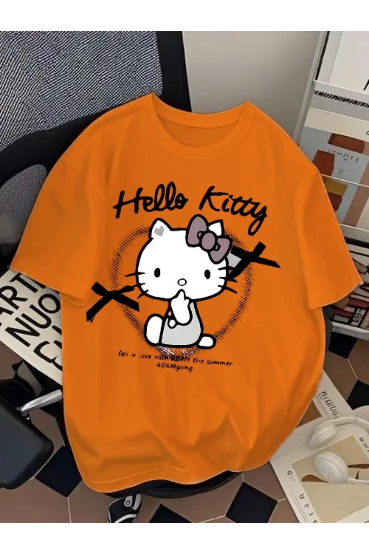EQİ Hello Kitty Baskılı Oversize T-Shirt