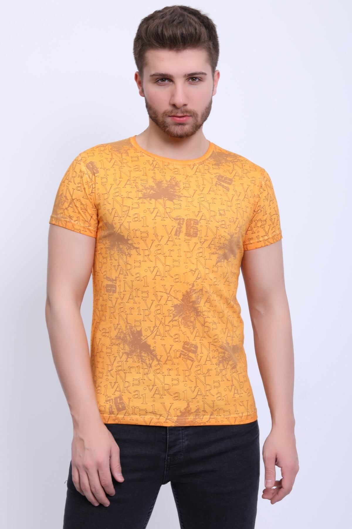 Avinar Unisex Bisiklet Yaka Baskılı Yıkamalı T-shirt