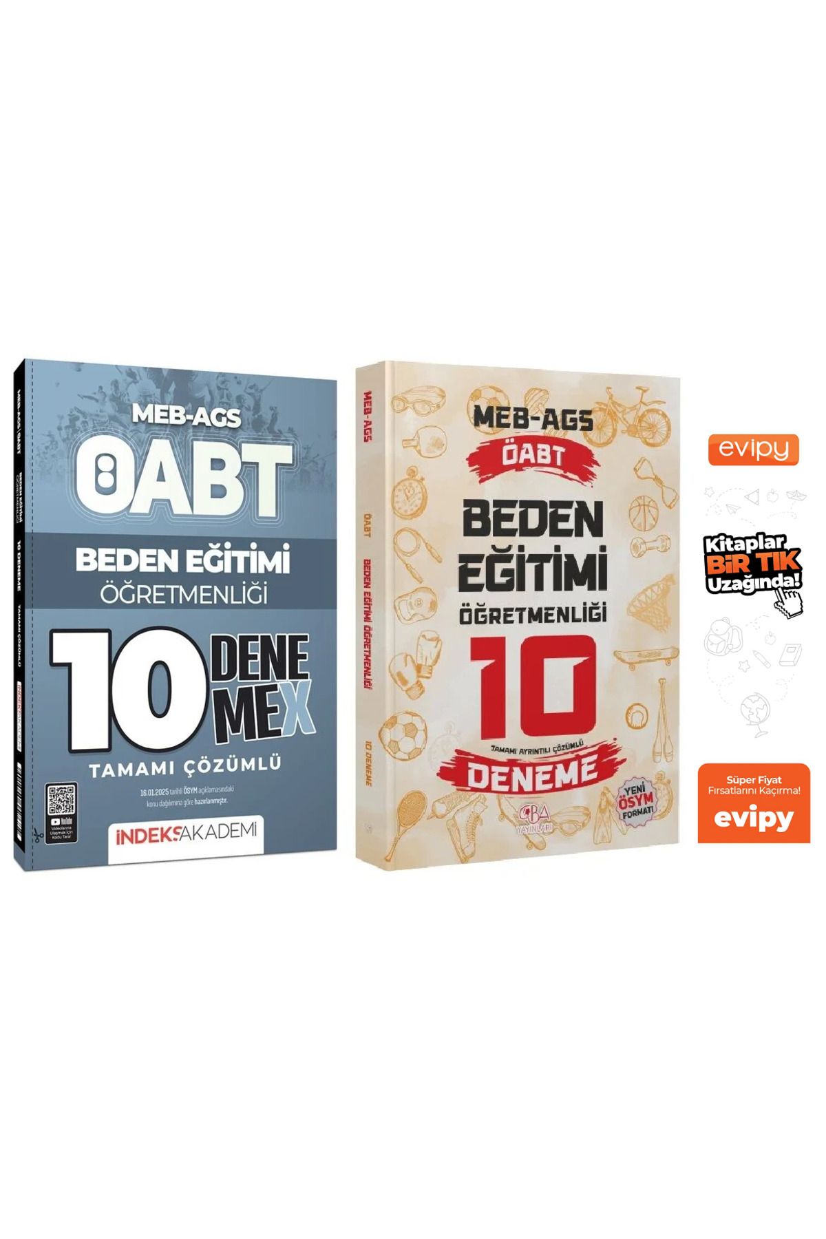 İndeks Akademi 2025 ÖABT MEB-AGS Beden Eğitimi Öğretmenliği DenemeX 20 Deneme 2 Kitap Ayraç Hediyeli