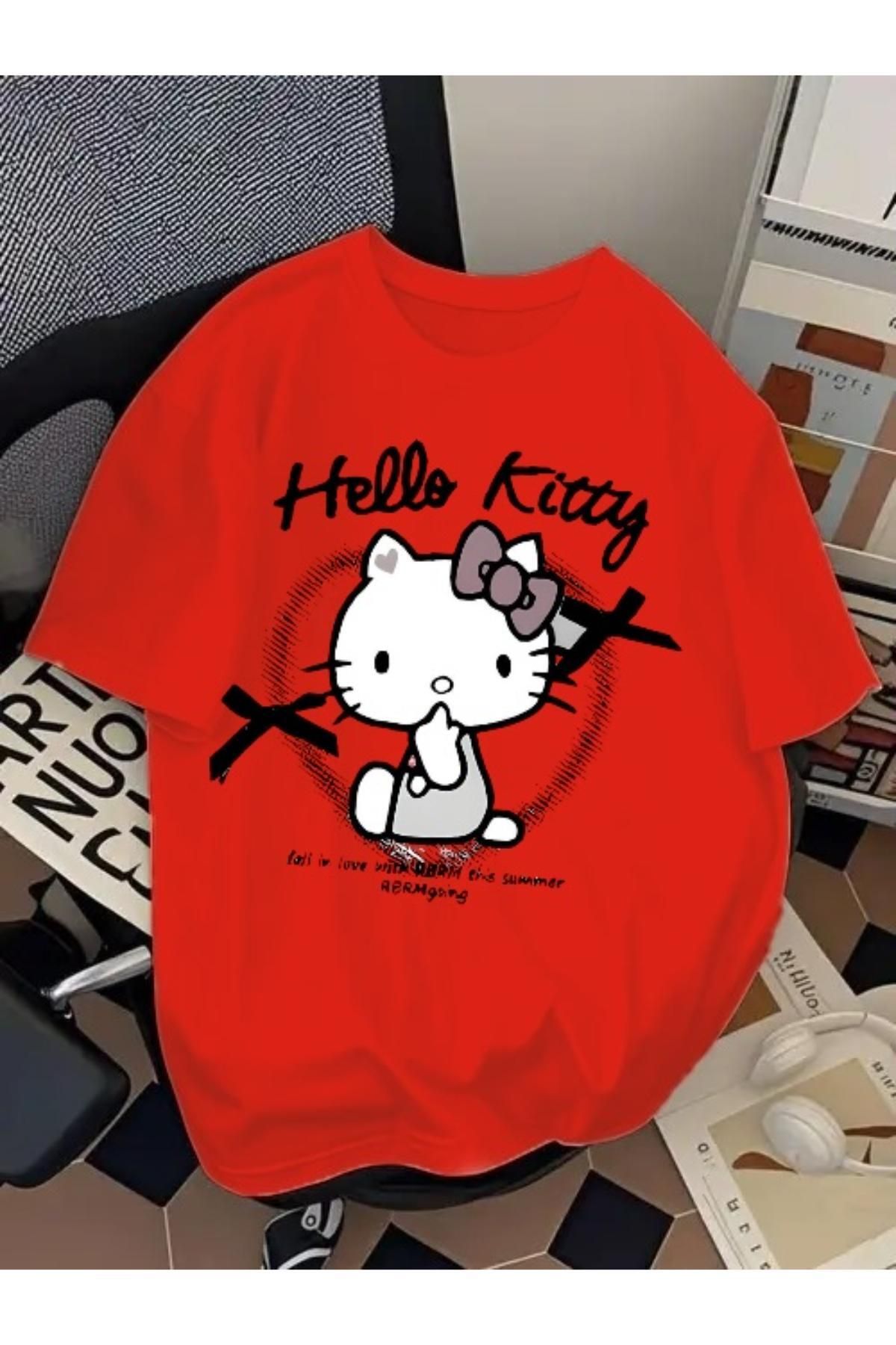 EQİ Hello Kitty Baskılı Oversize T-Shirt