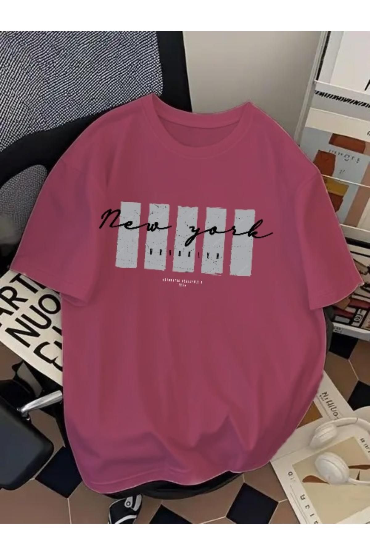 EQİ New York Brooklyn Baskılı Oversize T-Shirt