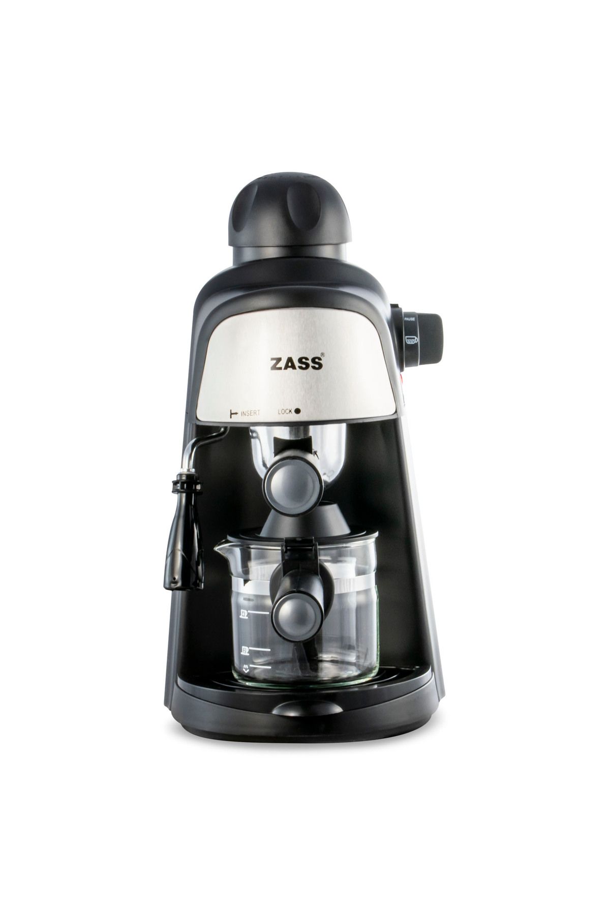 Zass-Manual Espresso Machine Zem 05, 800w, Cappuccino Device, Black 2