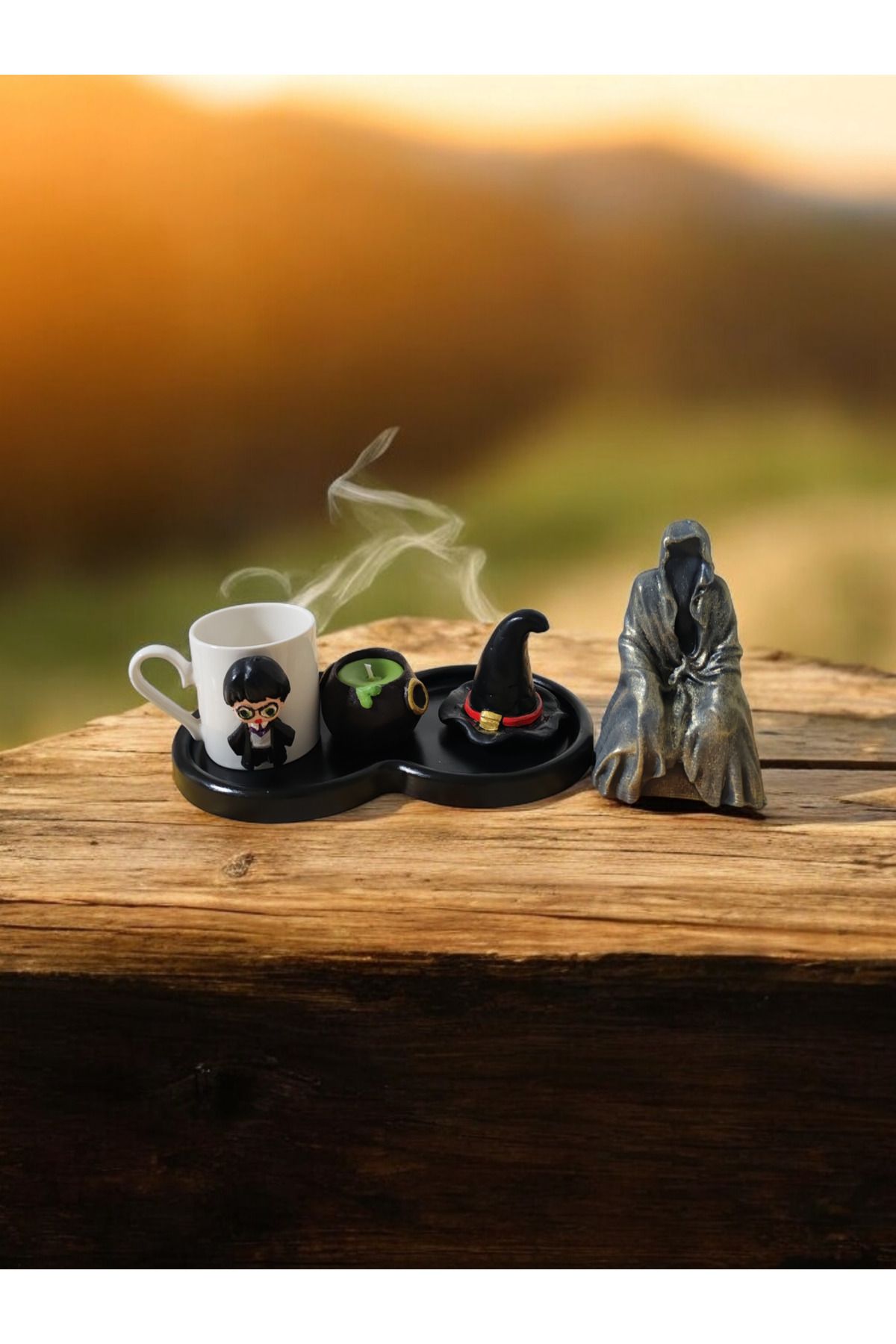 RivelCandle Harry Potter Temalı Büyülü -Türk kahvesi ve Mum Seti-