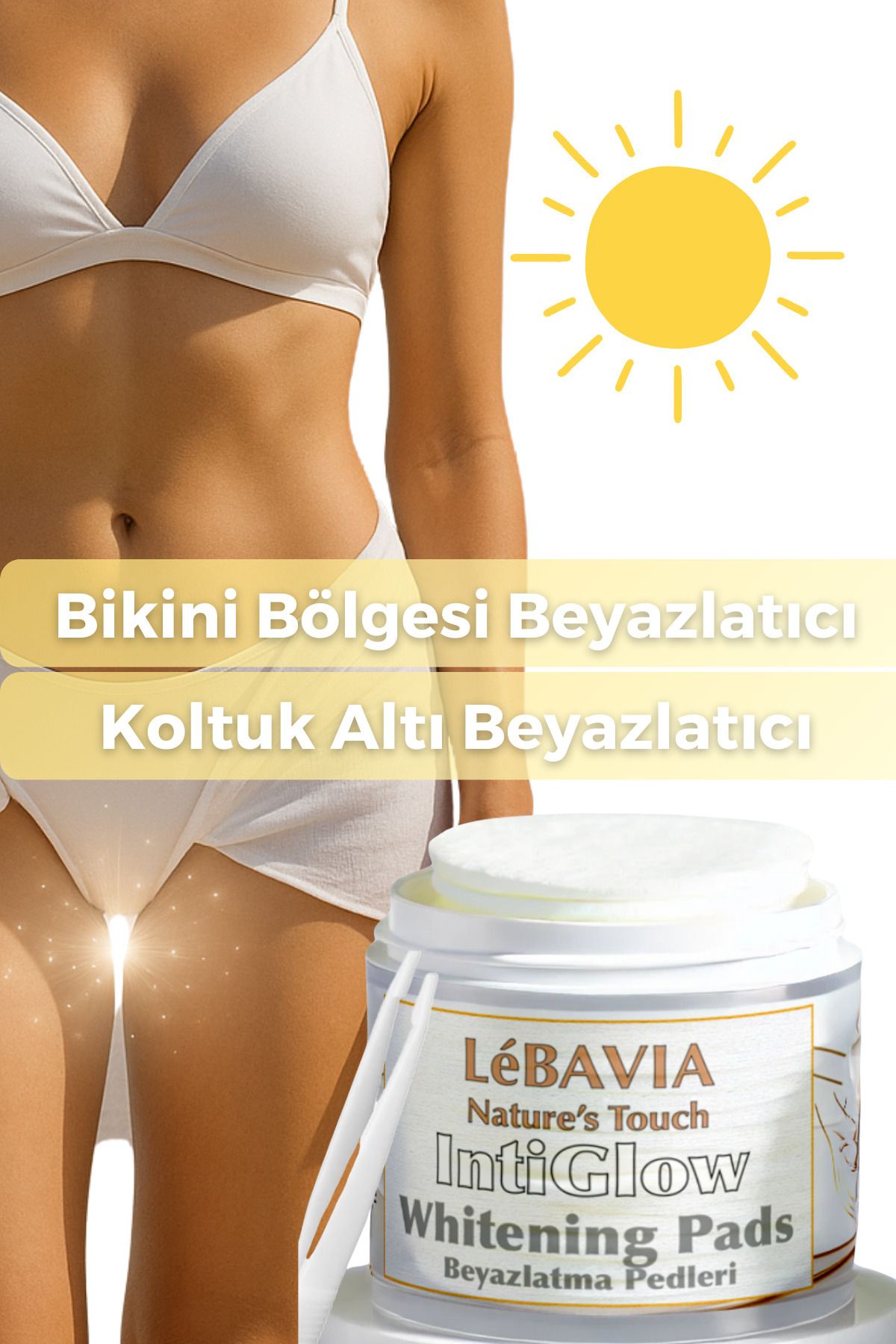 Bikini Bölge Beyazlatıcı, Koltuk Altı Aydınlatıcı Etkili Hijyenik Temizleme Pedi ⭐ ⭐ ⭐