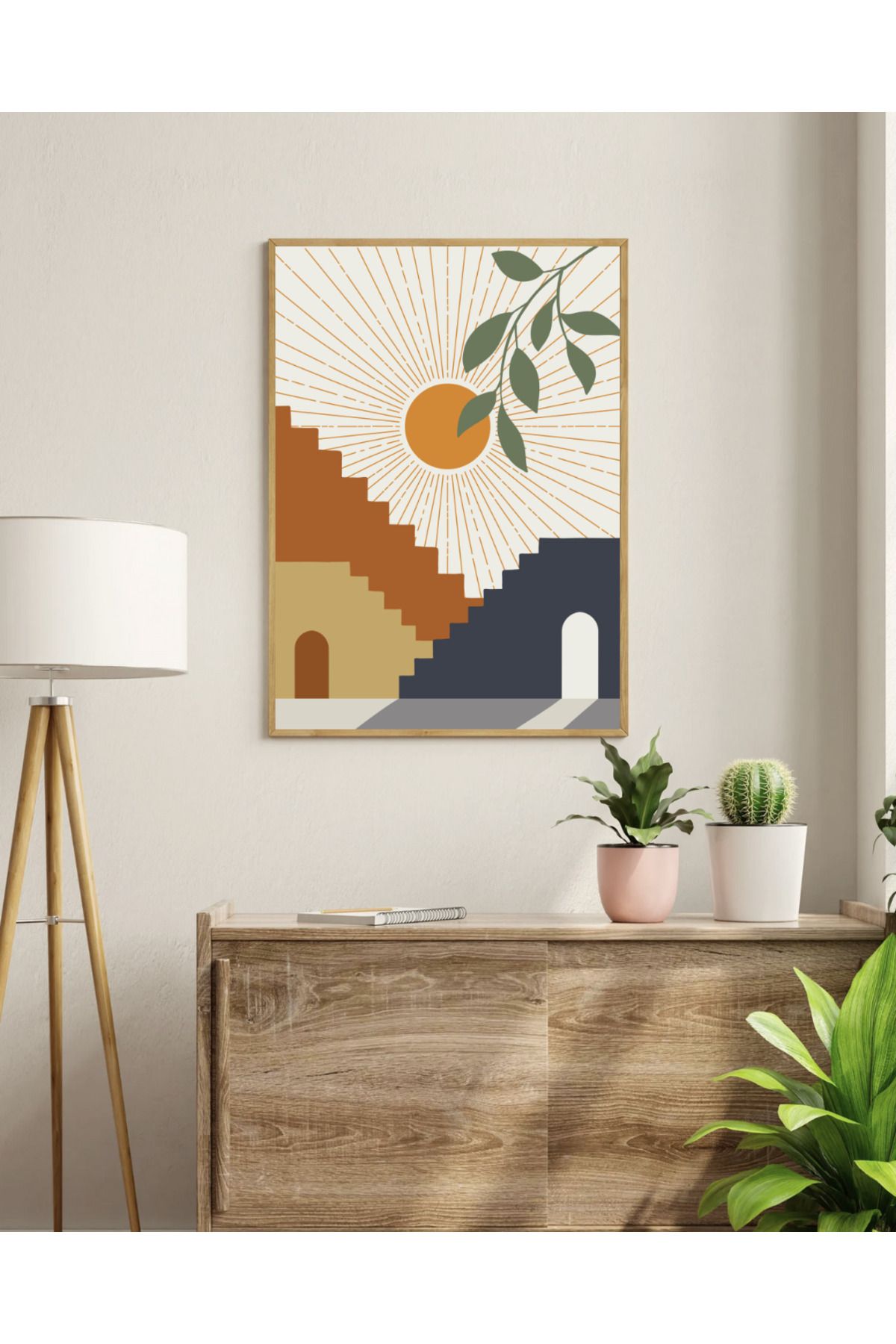 Tuba Decor Tek parça Ahşap Çerçeve Görünümlü MDF Tablo