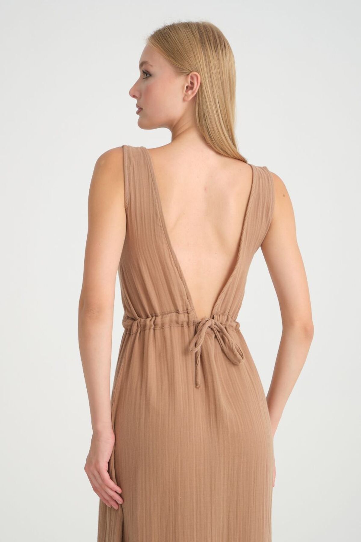 MODAGK Boho Müslin Keten Elbise