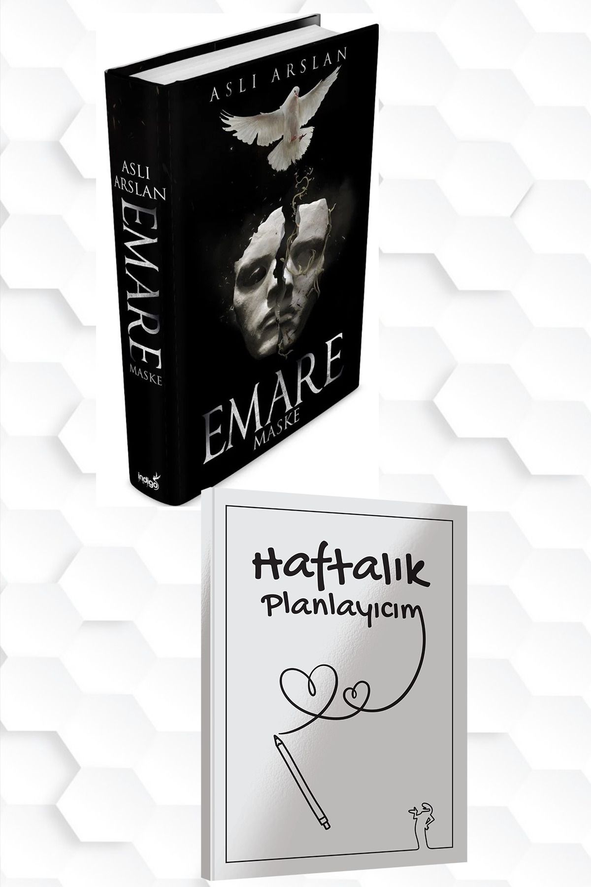 İndigo Kitap CİLTLİ-ASLI ARSLAN-EMARE MASKE+HAFTALIK PLANLAYICIM (52 HAFTA) HEDİYE