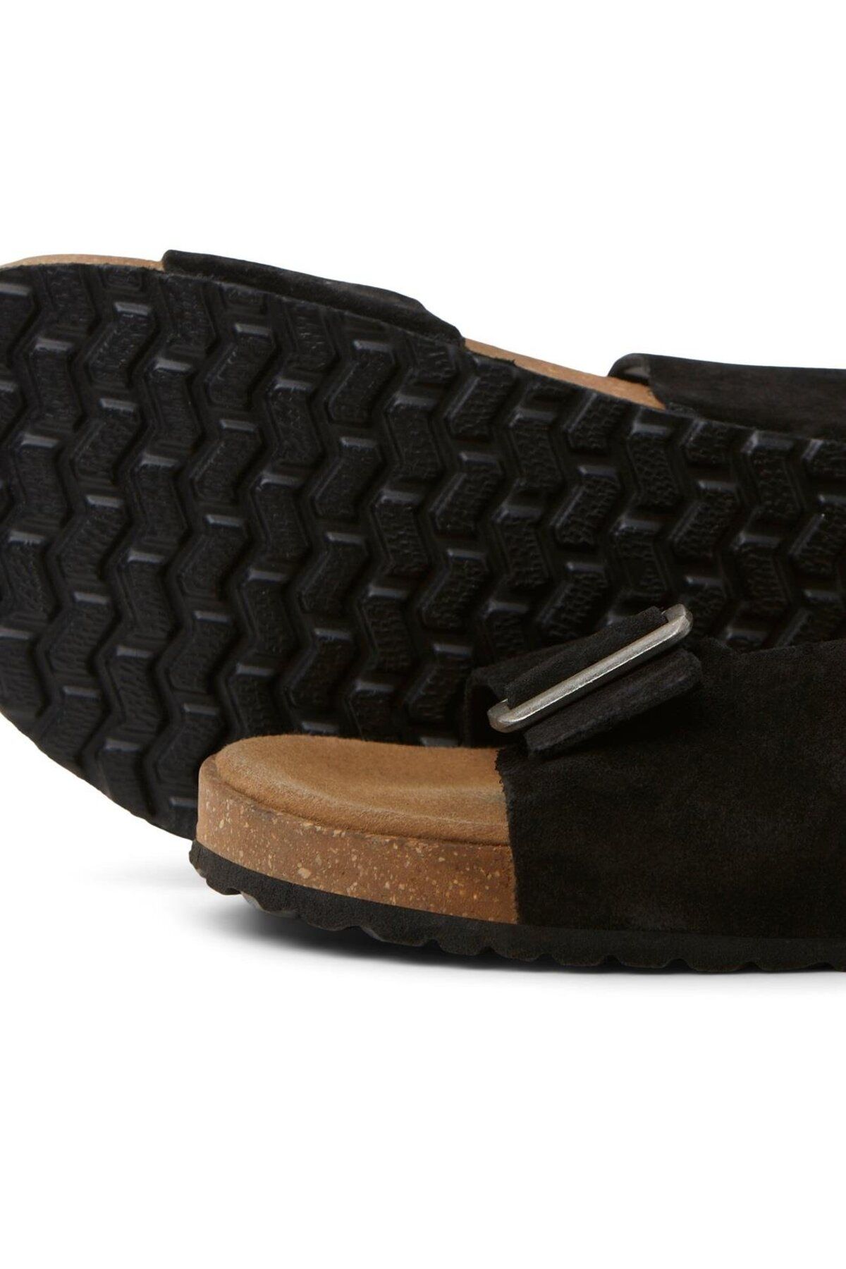 دمپایی سیاه مردانه Jack Jones چرمی جک جونز Jack & Jones