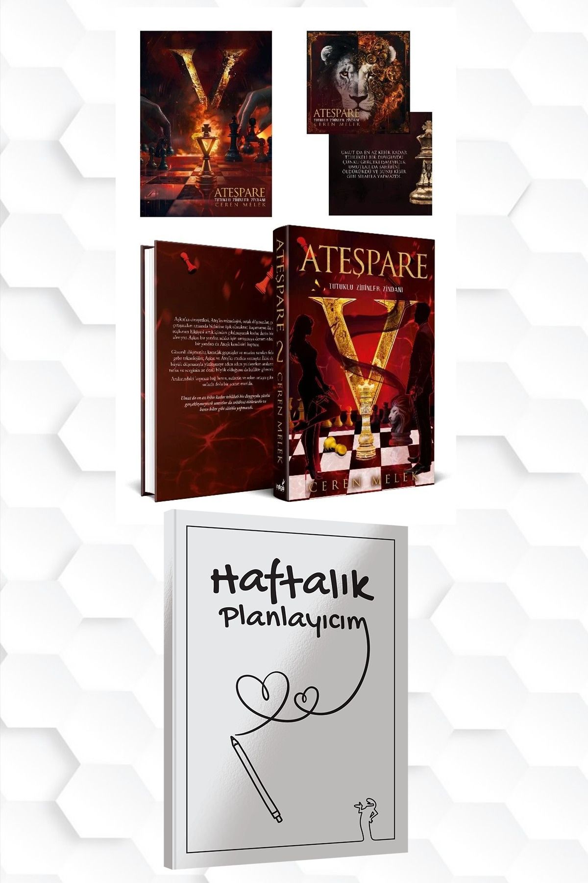 İndigo Kitap CİLTLİ-CEREN MELEK-ATEŞPARE 2 +HAFTALIK PLANLAYICIM (52 HAFTA) HEDİYE