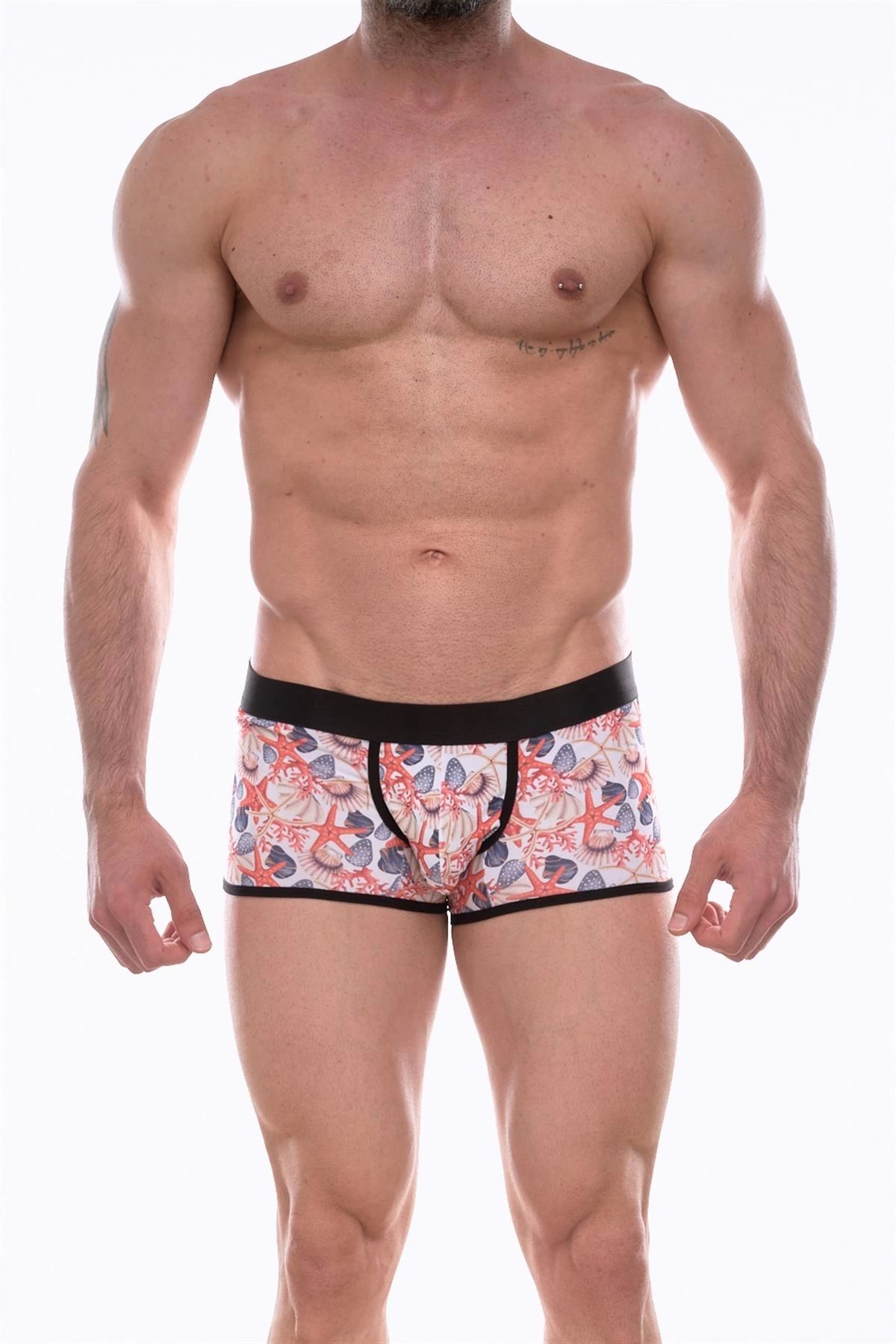 sepya Don Moris Erkek Desenli Boxer
