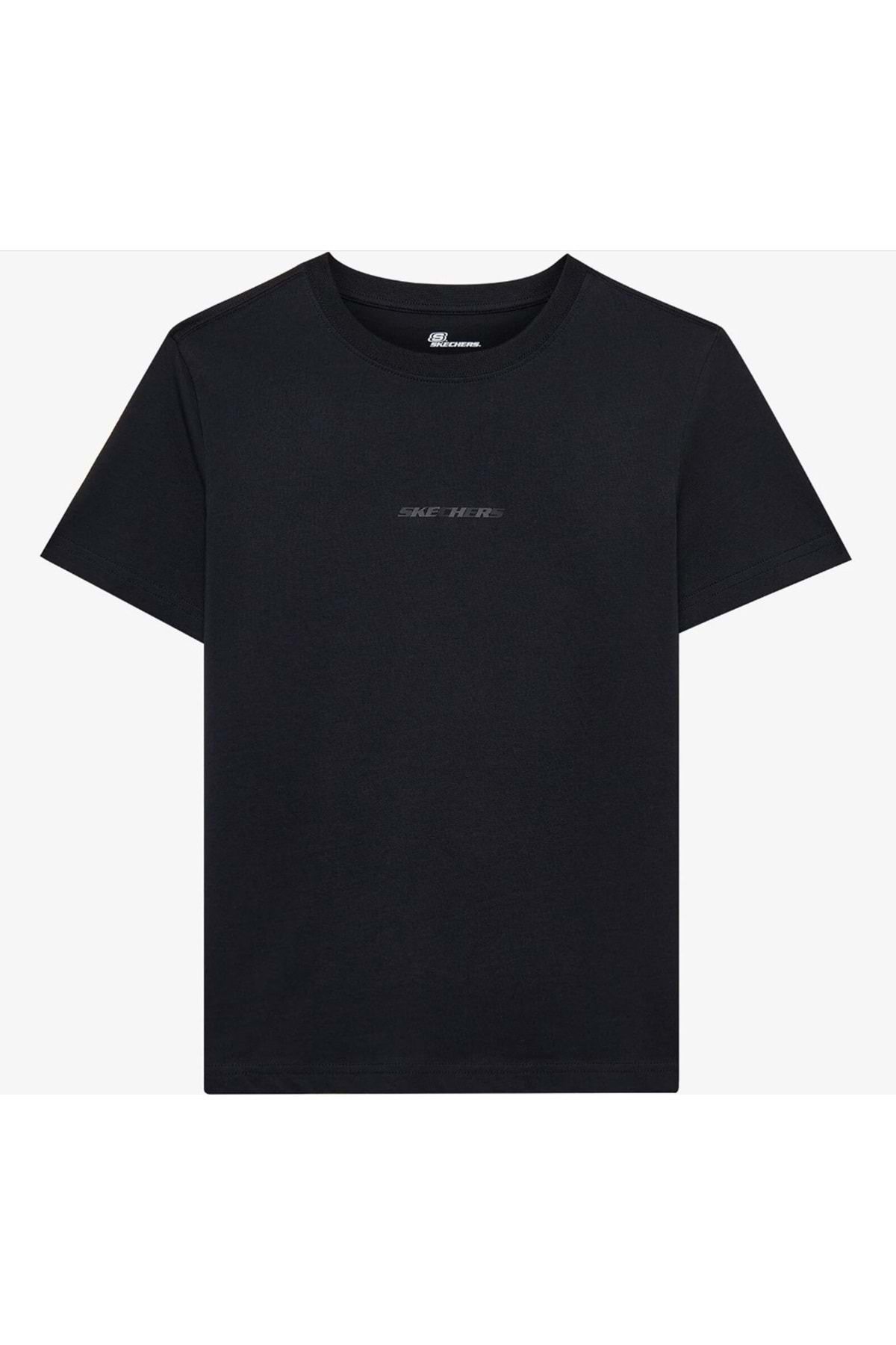 SKECHERS W Essential Crewneck T-shirt S2510029 Kadın Tişört SİYAH