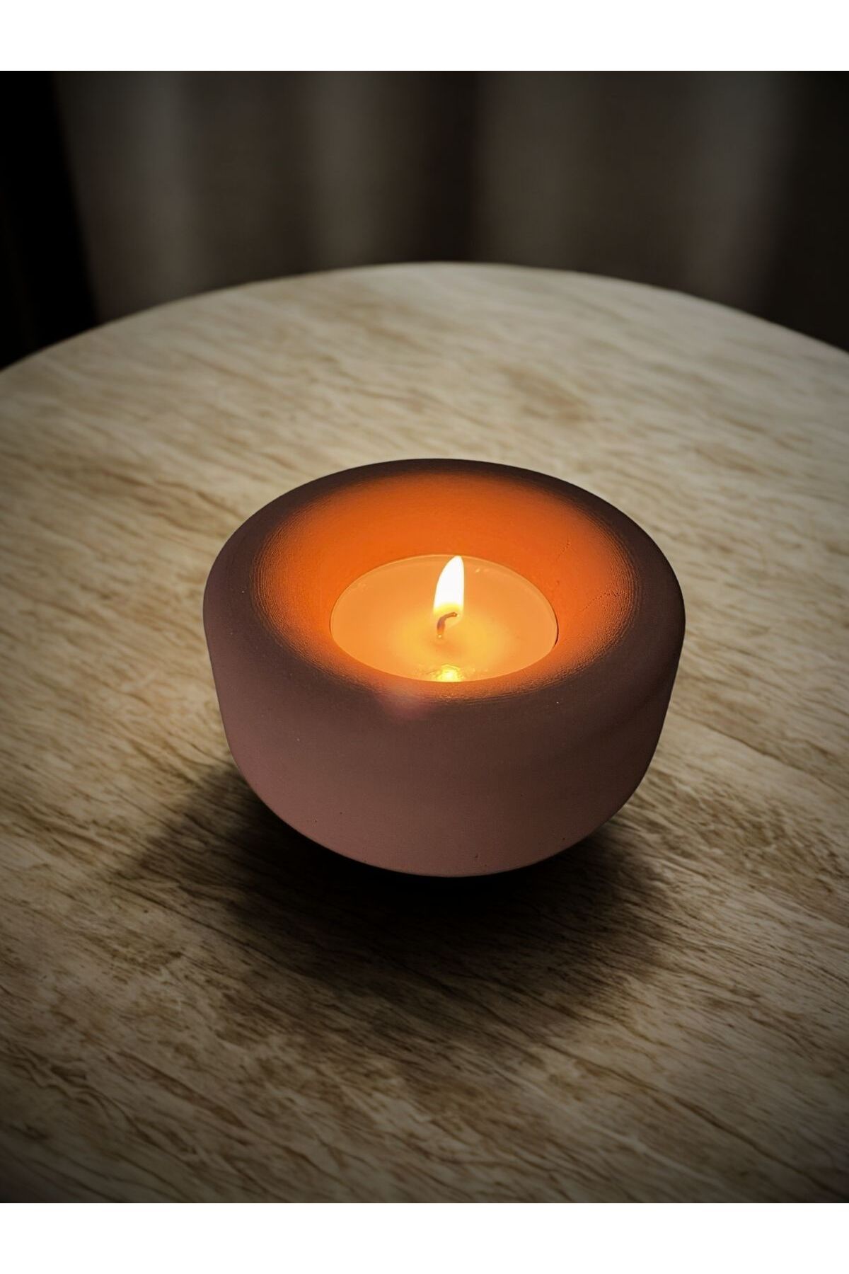 Ornia El Yapımı Yuvarlak Mini Beton Tealight Mumluk