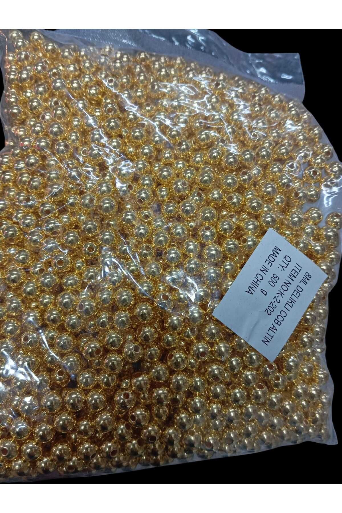 Ralp Moda 8 MM METALİZE PLASTİK CCB BONCUK 500 GRAM PAKET GOLD