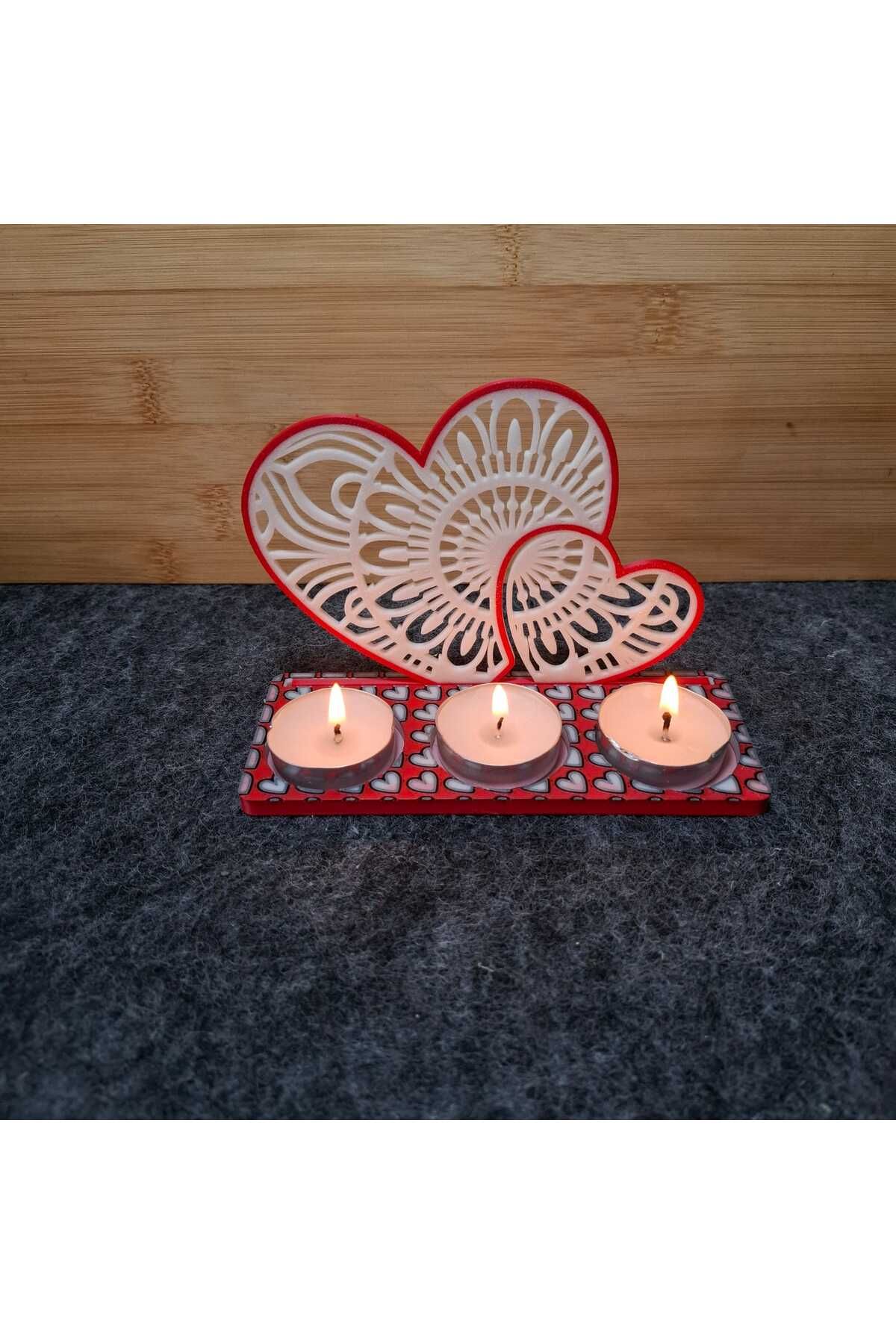 MOLDİVERSE3D KALP ŞEKLİNDE MUMLUK 3'LÜ