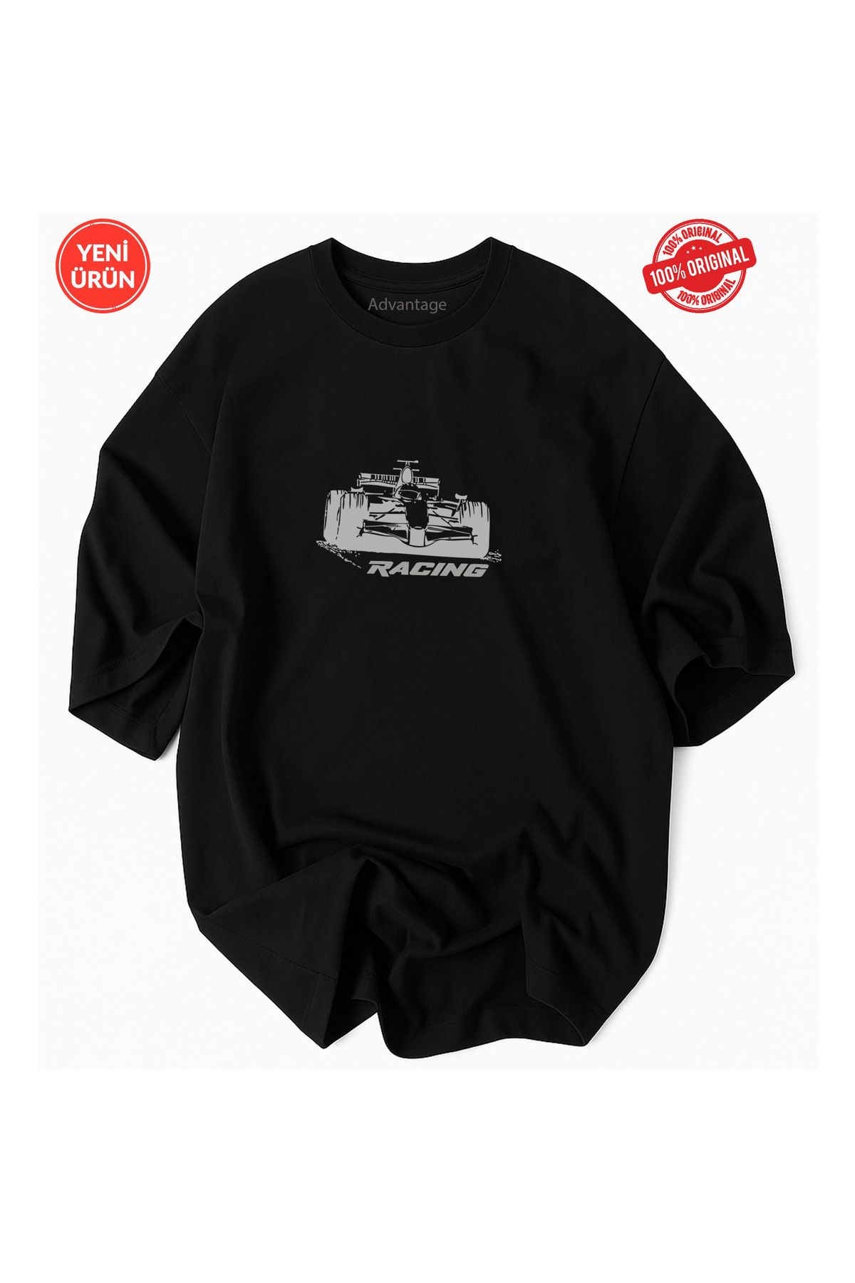 Advantage Motorsport Racıng Yarış Arabası Baskılı %100 Pamuklu Lisanslı Premium T-Shirt