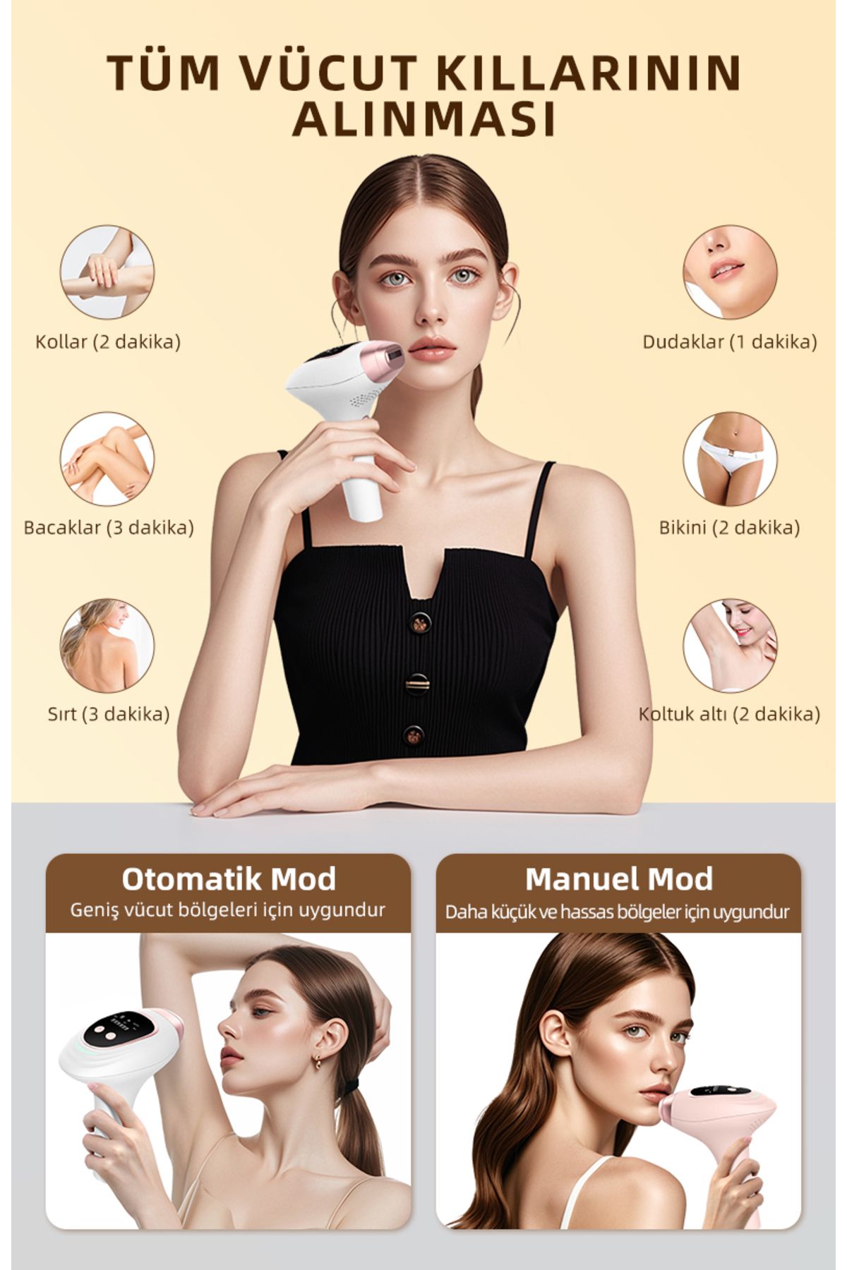 Ipl Buz Başlıklı Lazer Epilasyon 9 Modlu Epilasyon Cihazı Skin Collagen Azaltıcı