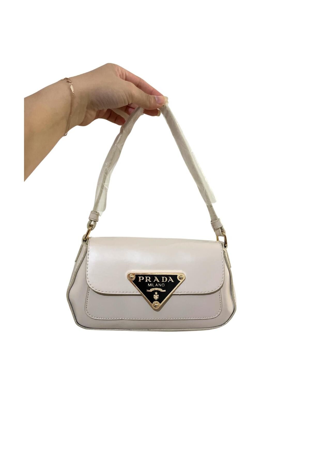 Tugchic Bags Lüks Marka Detaylı Bej Baget Çanta