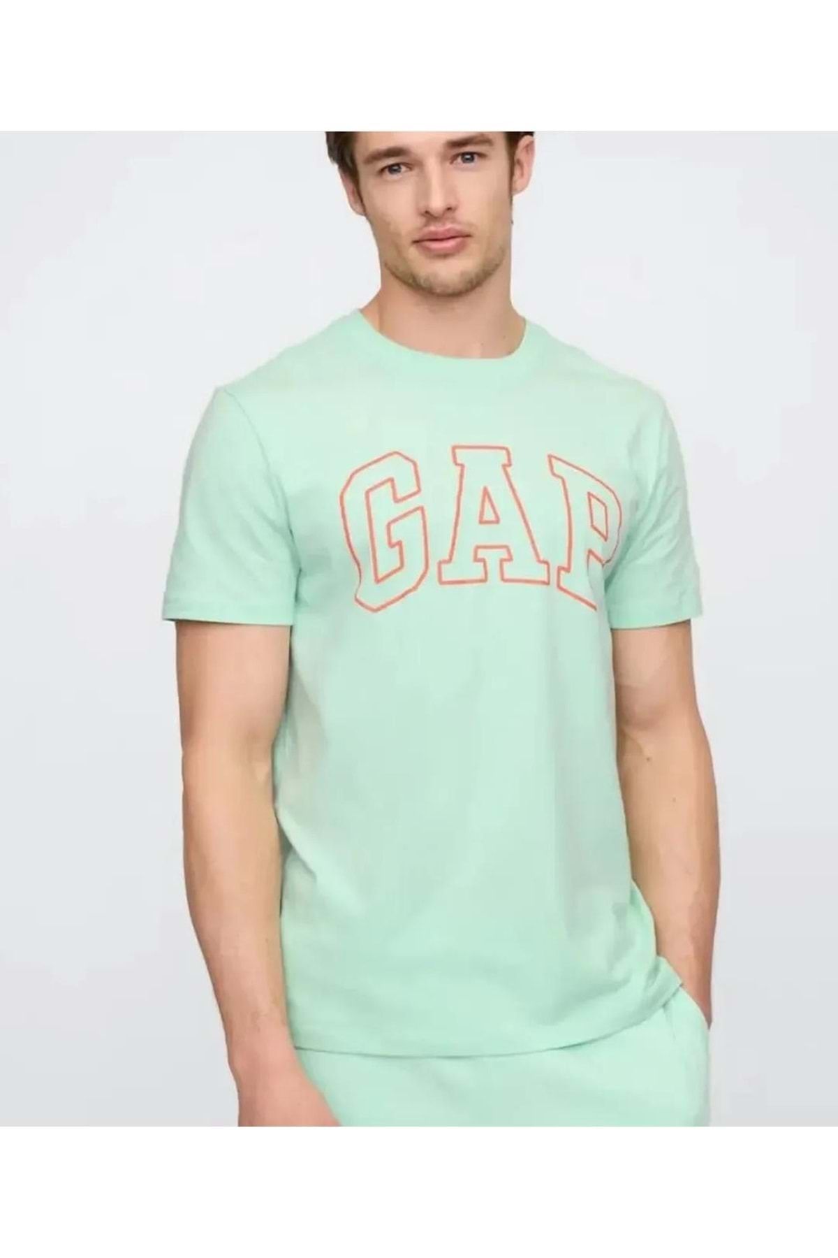 GAP Everyday Soft Basic Gap Logo 856659 T-Shirt Kısa Kol Tişört Erkek T-Shirt YEŞİL