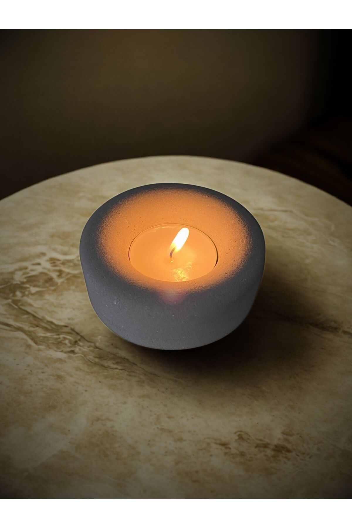 Ornia El Yapımı Yuvarlak Mini Beton Tealight Mumluk