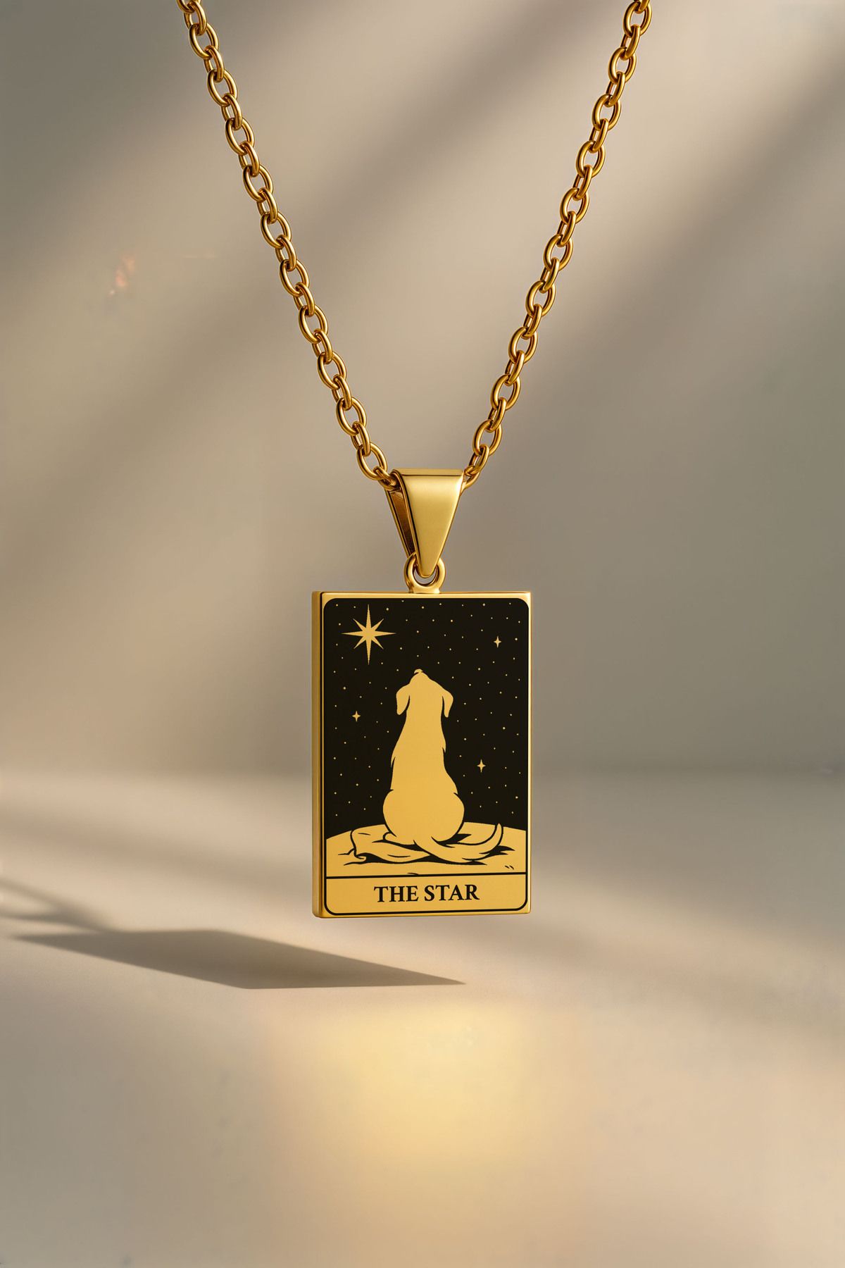 ArtinArt The Star- Yıldız Köpek Tarot Kart | 316L Çelik Kolye