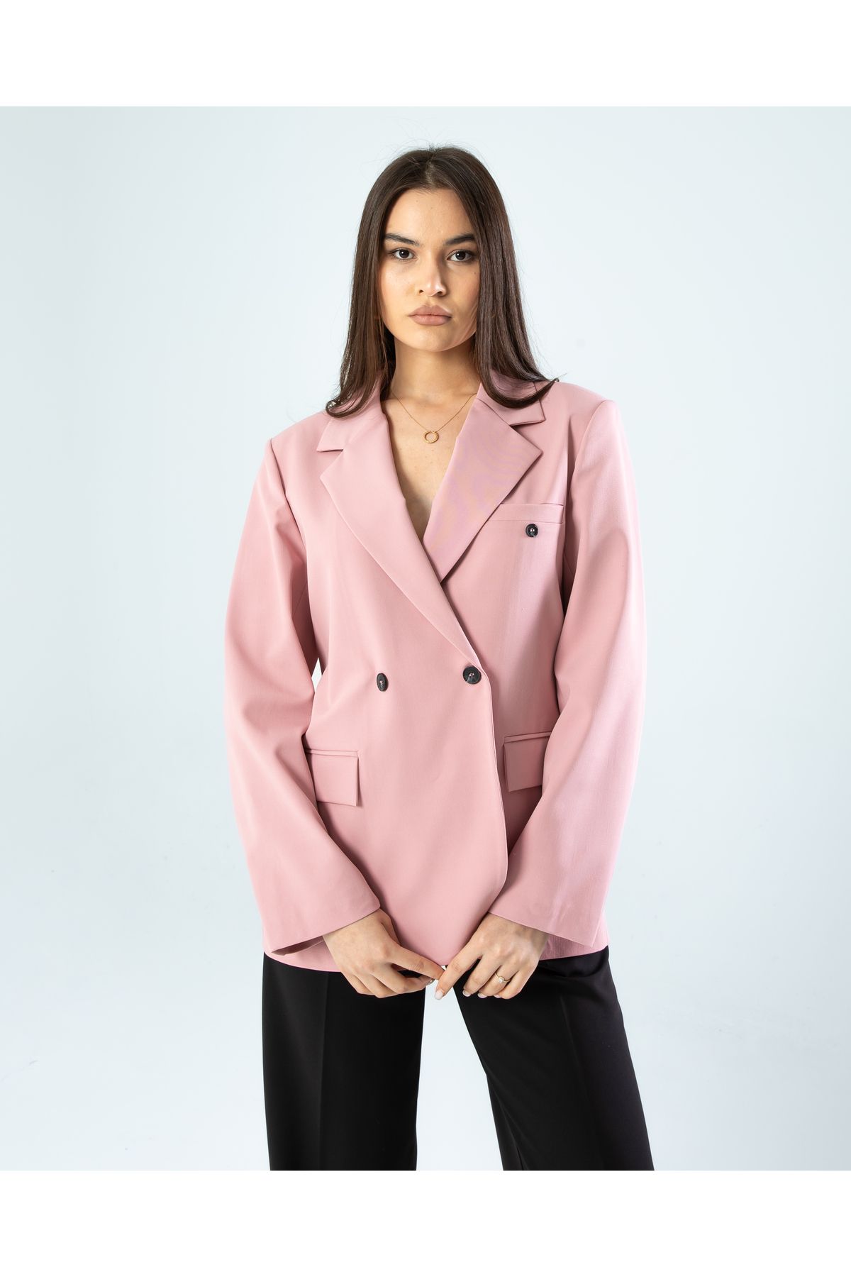 Mhm Kadın Oversize Düğmeli Blazer Ceket