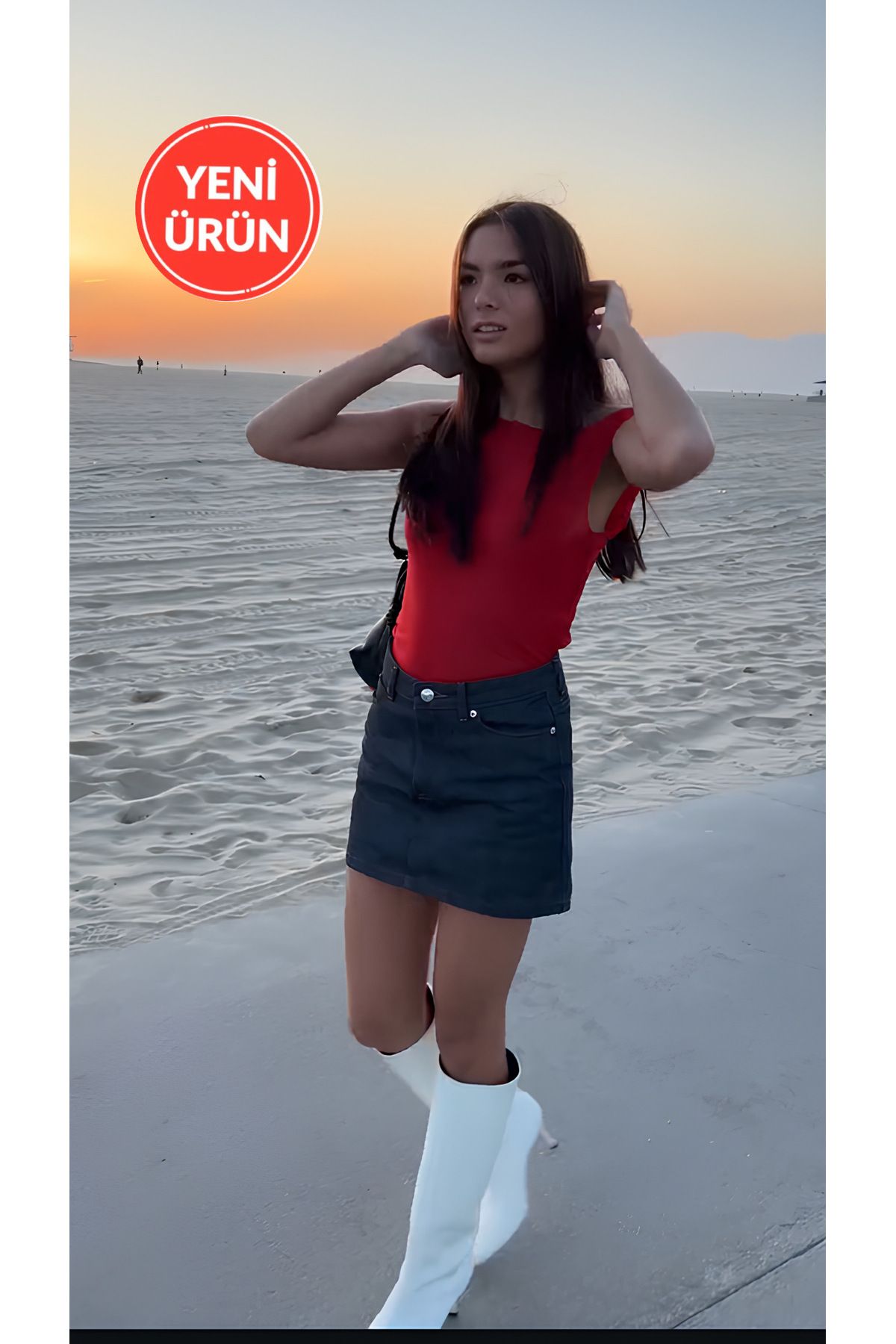 Perryes Kadın Yıkamalı Jean Mini Etek-lacivert
