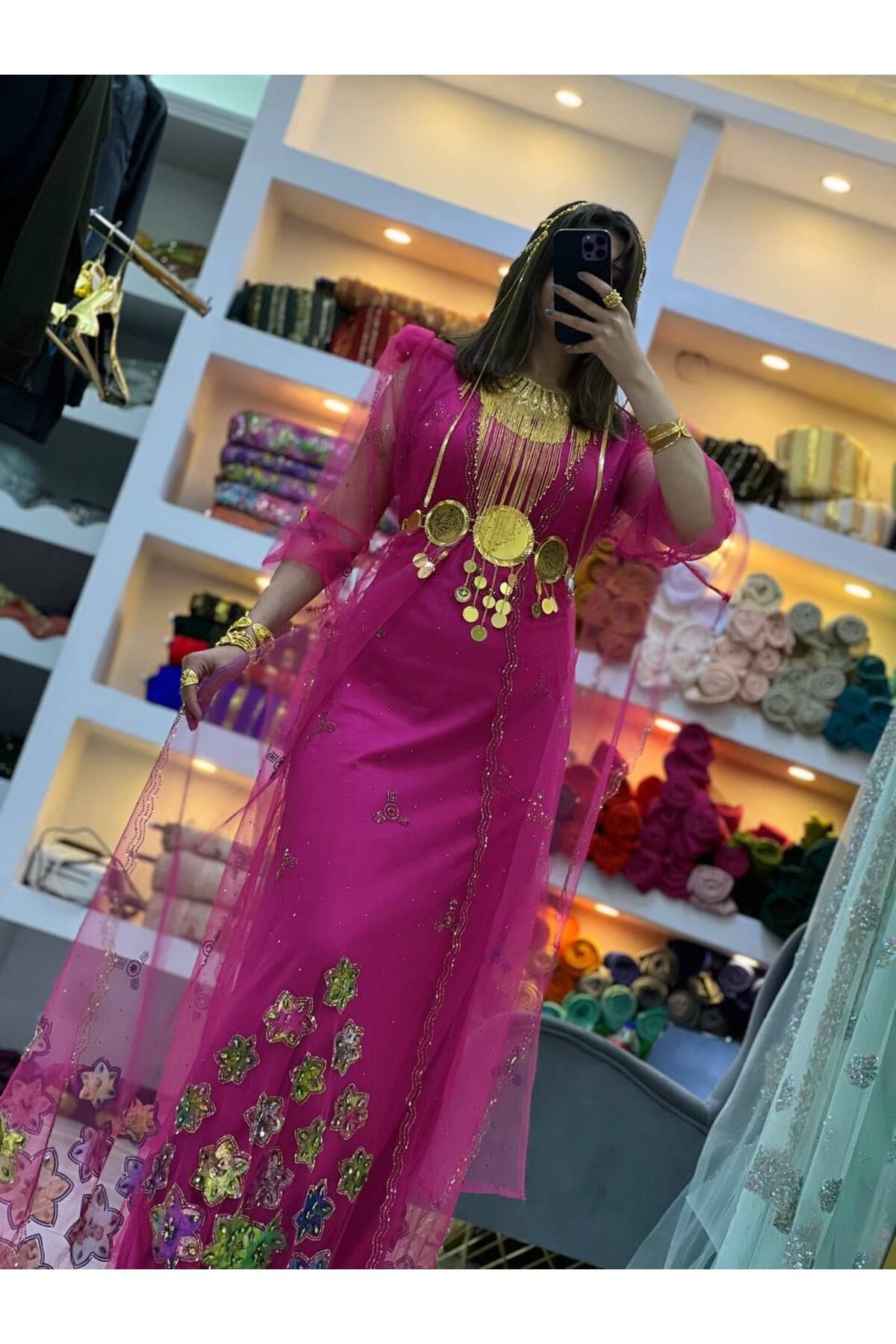SOLİN YÖRESEL Kadın Yöresel Elbise Düğünlük Kaftan Abiye(Görseldeki aksesuarlar dahil değildir)