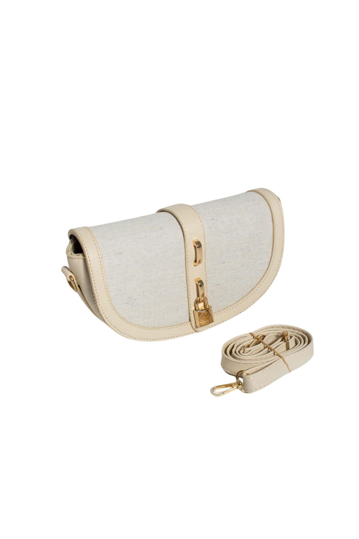 Tugchic Bags Kilit Detaylı Krem Kol Çantası
