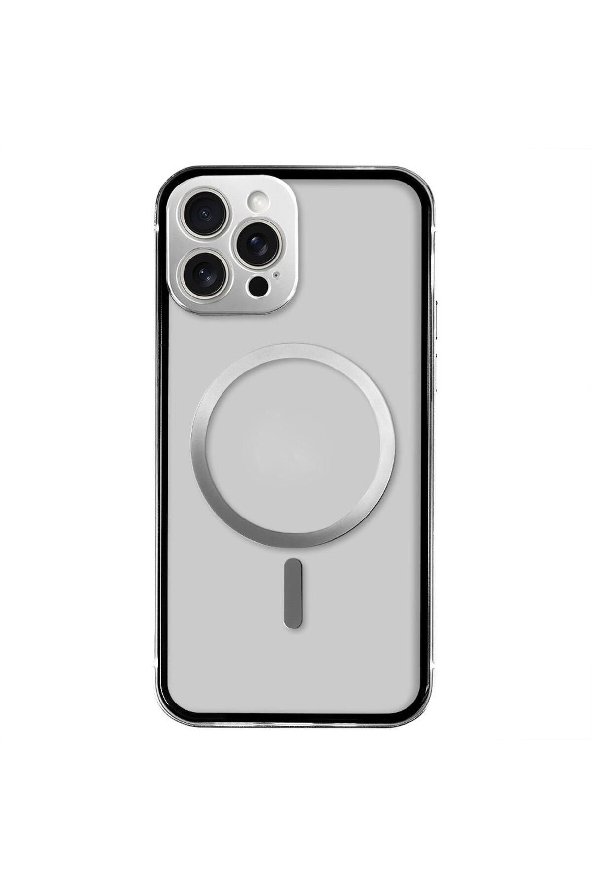Aksesuar Kasabası İphone 12 Magsafe Şarj Uyumlu Kamera Koruyuculu Sert Şeffaf Premium Kılıf