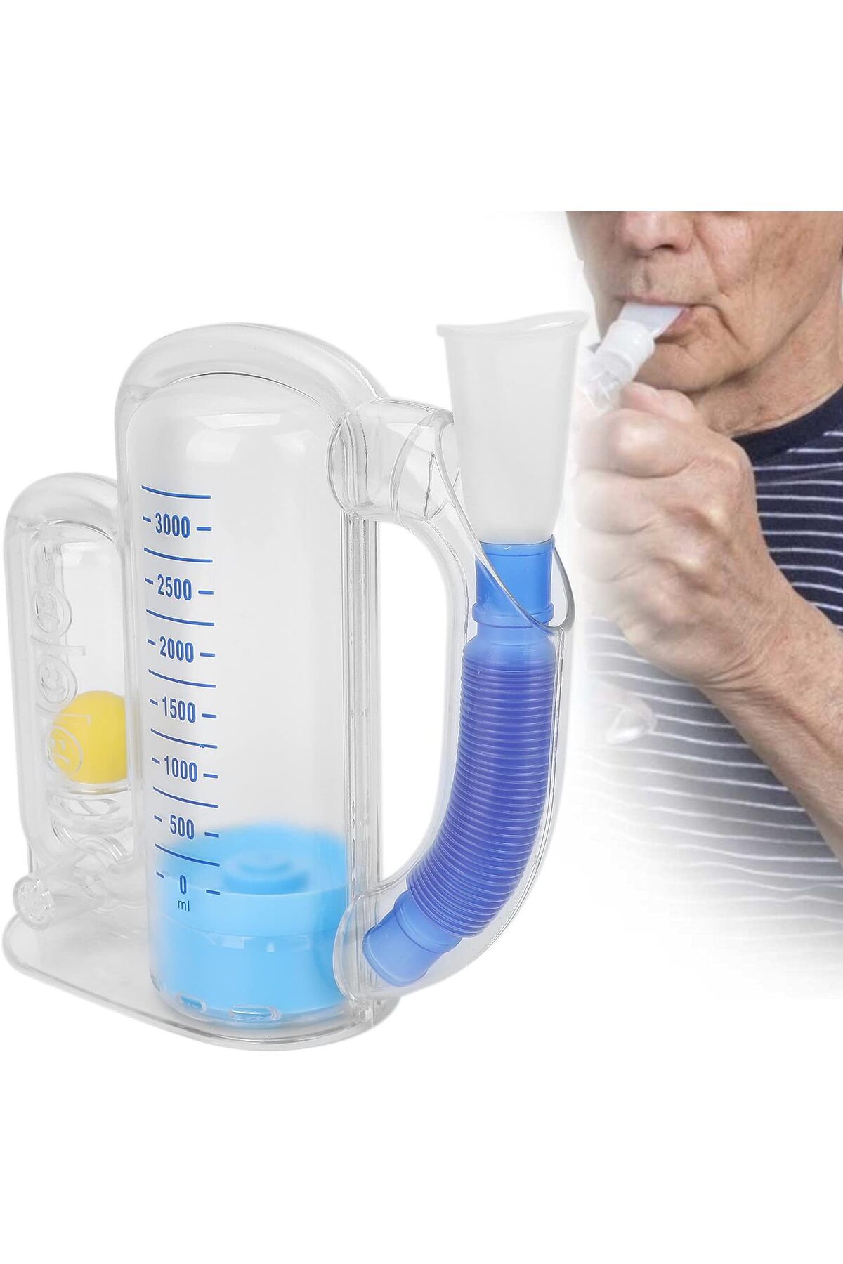 Tayarra-Spirometer Volumetric Exerciser 5000ml, Portable Spirometer Breathing Trainer, Test Breathing 2