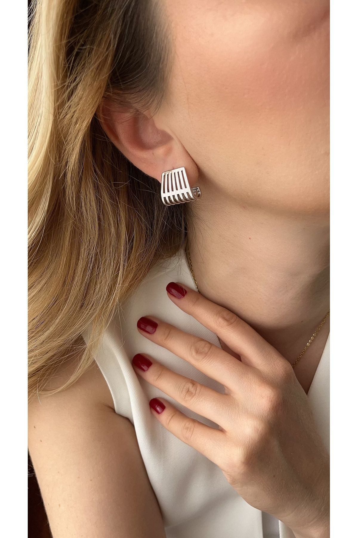 XUPING JEWELRY Silver ızgara model küpe