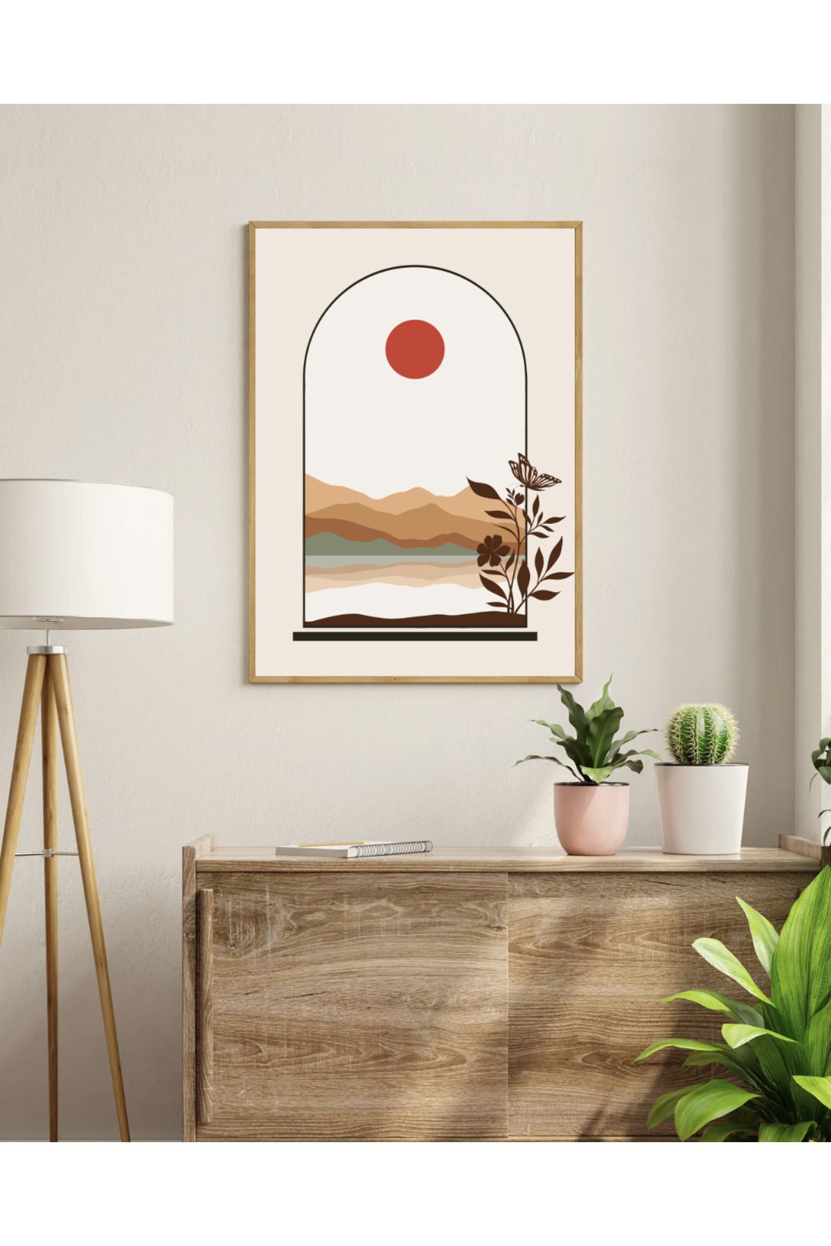 Tuba Decor Tek parça Ahşap Çerçeve Görünümlü MDF Tablo