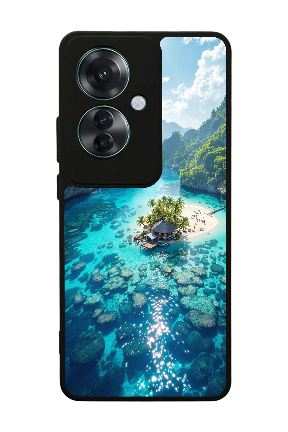 OPPO Reno 11F Uyumlu Mat Siyah Kılıf – Yumuşak Silikon, Koruyucu, Şok Emici Kapak