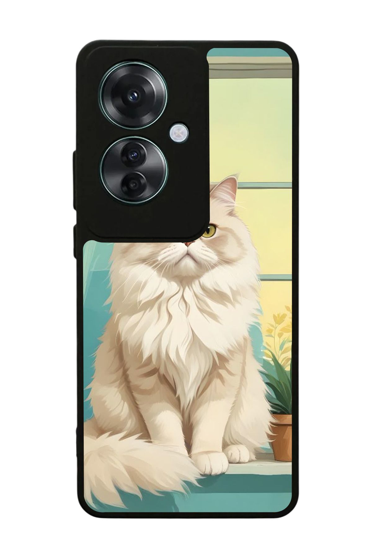 OPPO Reno 11F Uyumlu Mat Siyah Kılıf – Yumuşak Silikon, Koruyucu, Şok Emici Kapak