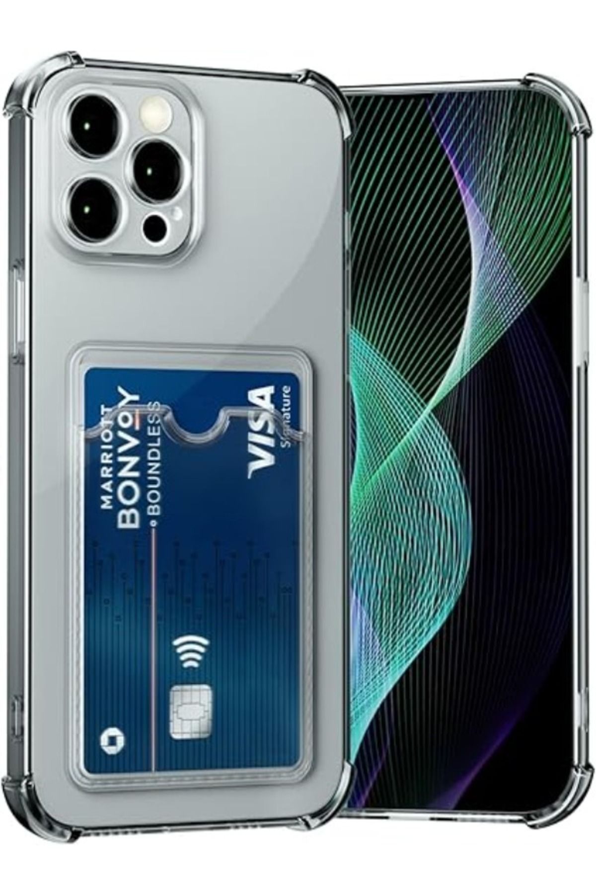 NEWCASE Apple iPhone 15 Pro Max Kılıf Kamera Koruma ve Köşe Korumalı Kartlıklı Cüzdanlı Darbe Emici Kapak