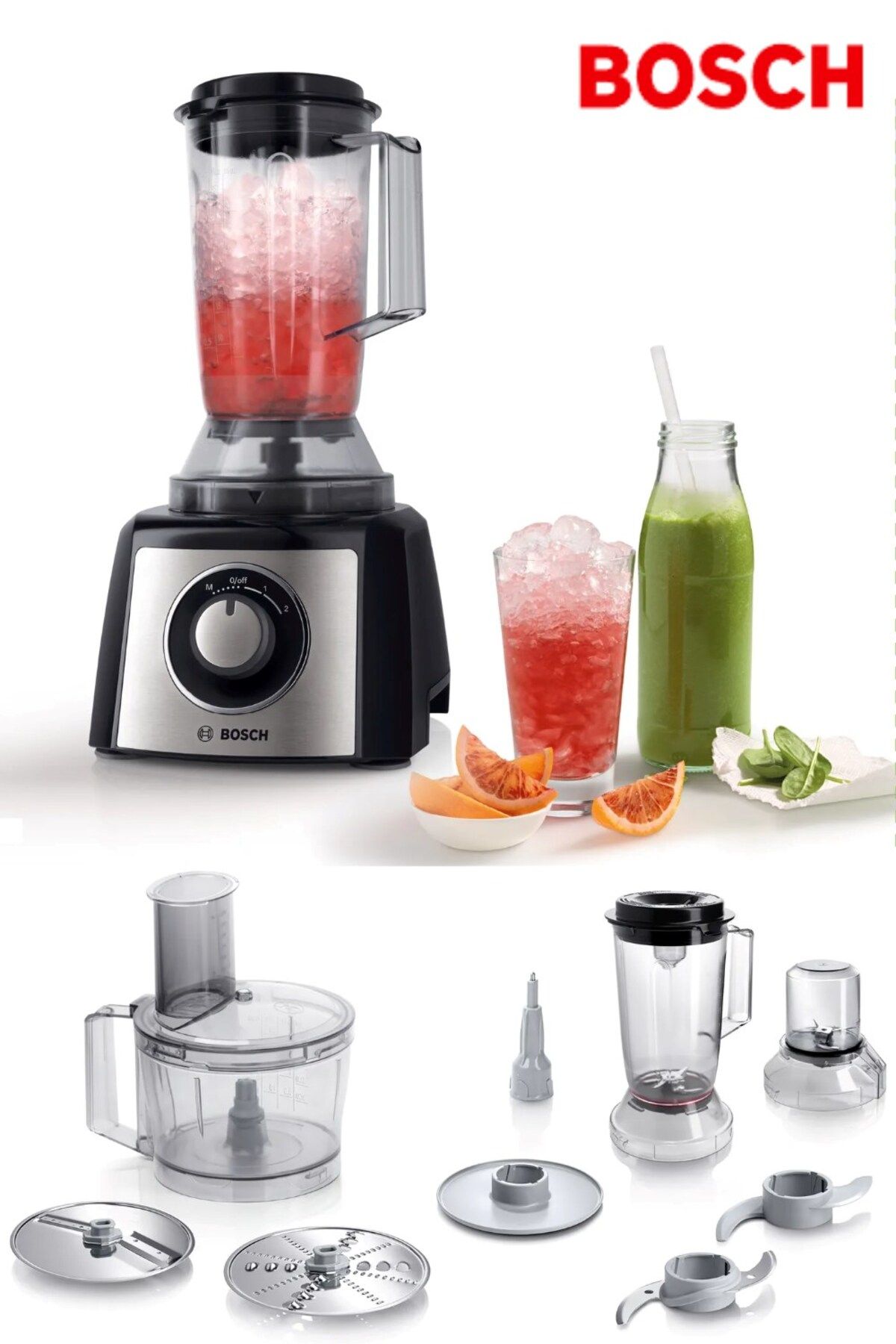 Bosch Mutfak Robotu MultiTalent 3 800 W Hamur Yoğurma Smoothie Rende Öğütücü Doğrayıcı-Kahve&Baharat
