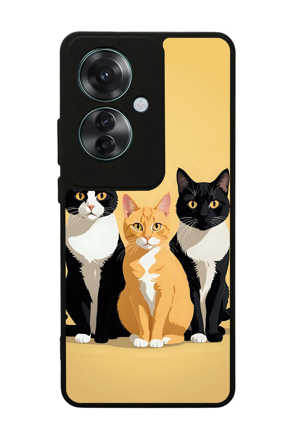 OPPO Reno 11F Uyumlu Mat Siyah Kılıf – Yumuşak Silikon, Koruyucu, Şok Emici Kapak