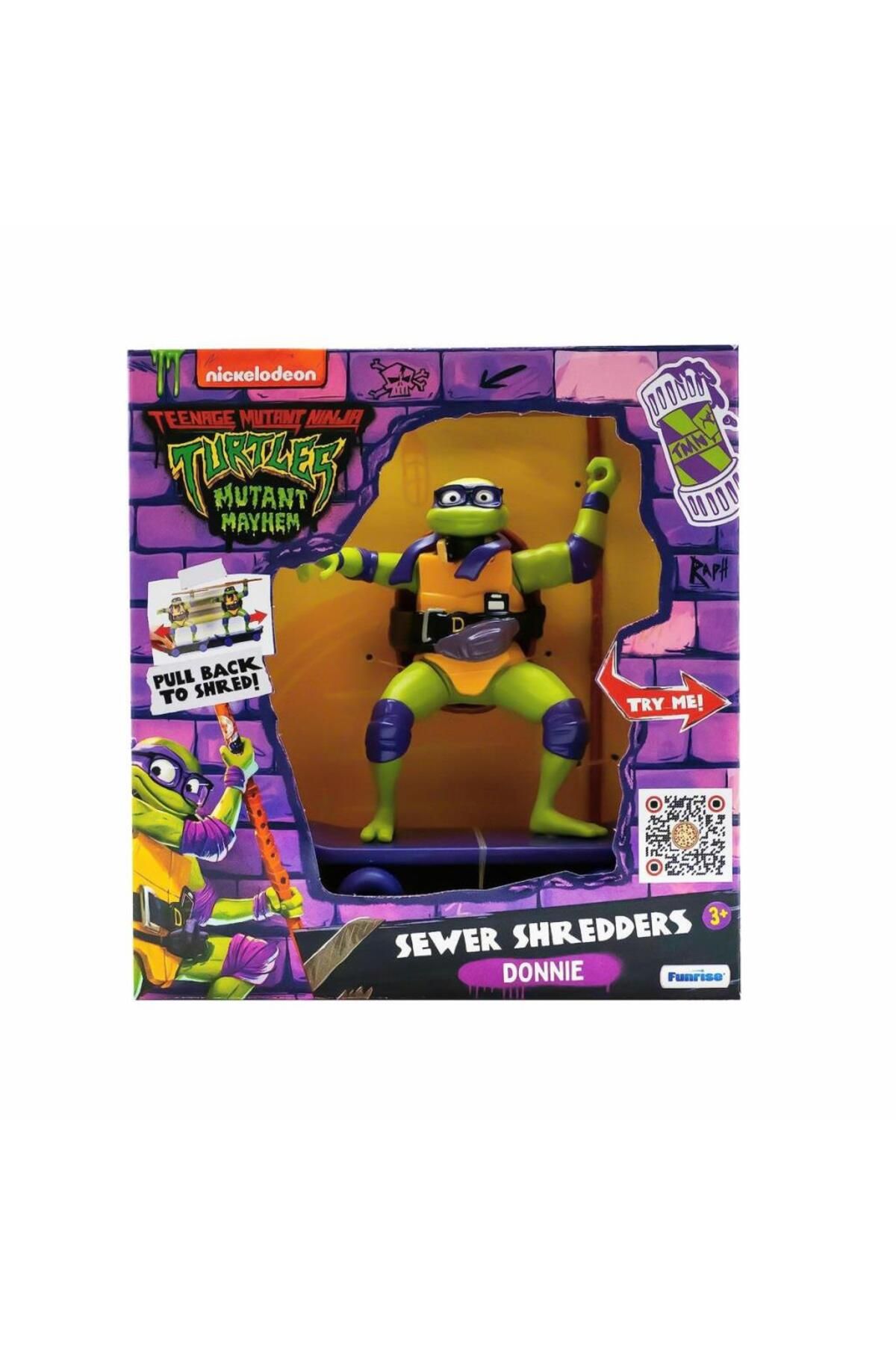 Skygo Nessi World TU814001 TMNT Ninja Kaplumbağalar Çek Bırak Kaykay Figür - 71055