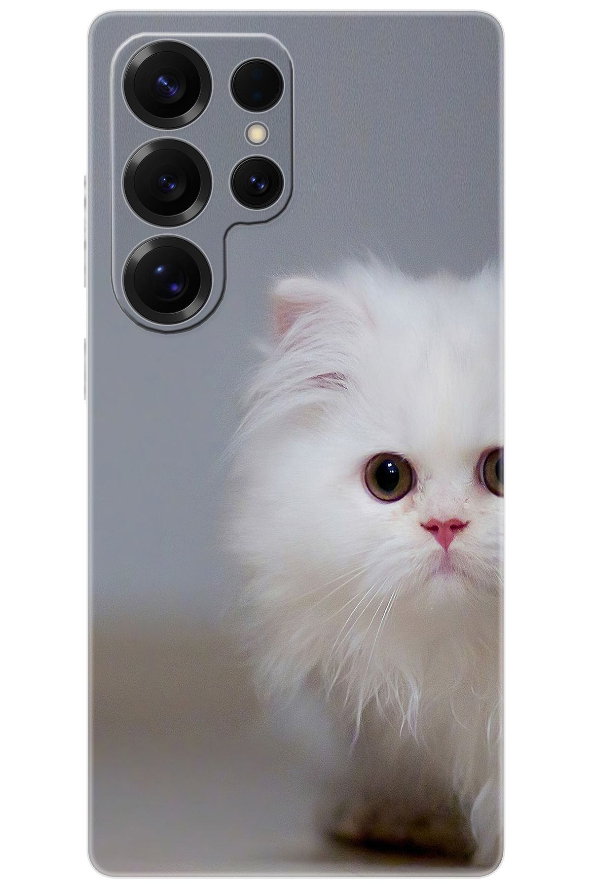 Ceppare Samsung Galaxy S25 ULTRA (SM-S938B) Uyumlu Kılıf Desen Baskılı Silikon Beyaz Kedi STK:139 CP-9IChmHK