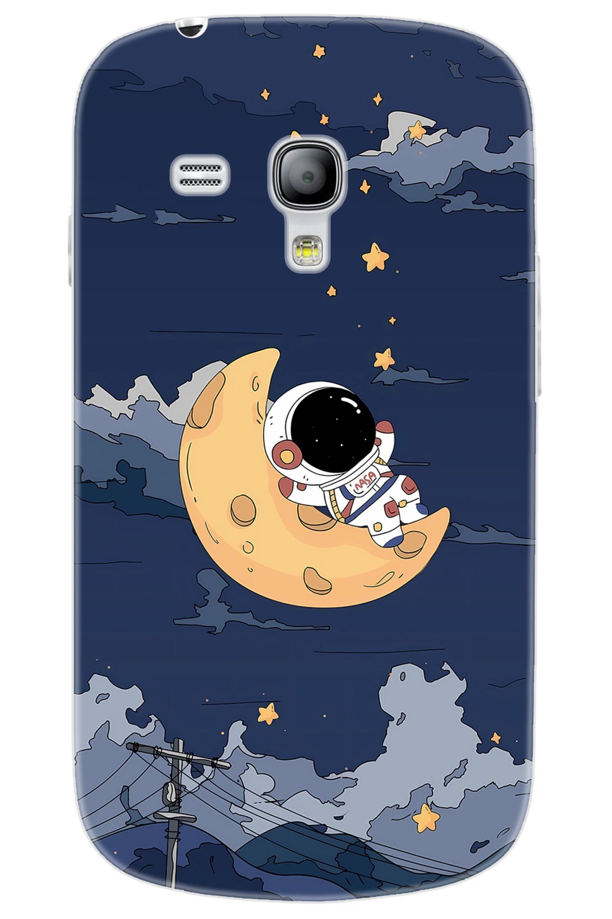 Ceppare Samsung Galaxy S3 Mini (GT-I8190) Uyumlu Kılıf Desen Baskılı Silikon Astronot STK:684 CP-UExNmIh