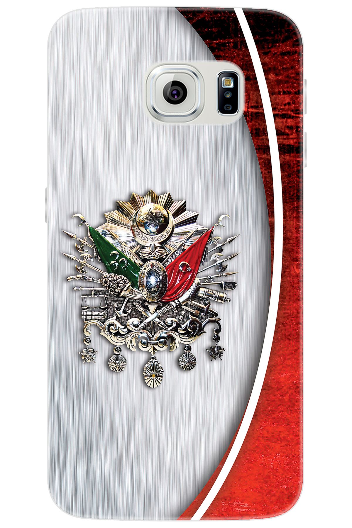 Ceppare Samsung Galaxy S6 EDGE (SM-G925F) Uyumlu Kılıf Silikon Osmanlı Tuğra Tasarım STK:408 CP-pxdVuNS