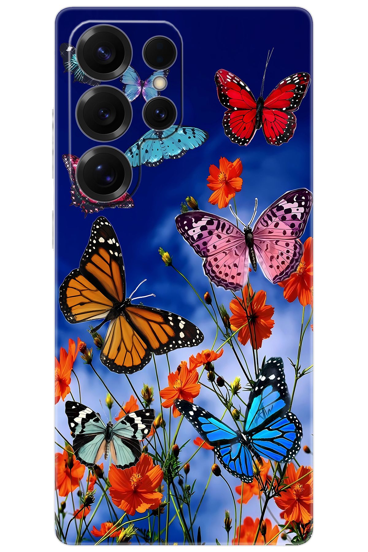 Ceppare Samsung Galaxy S25 ULTRA (SM-S938B) Uyumlu Kılıf Desenli Silikon Renkli Kelebekler STK741 CP-p1Q7ocg