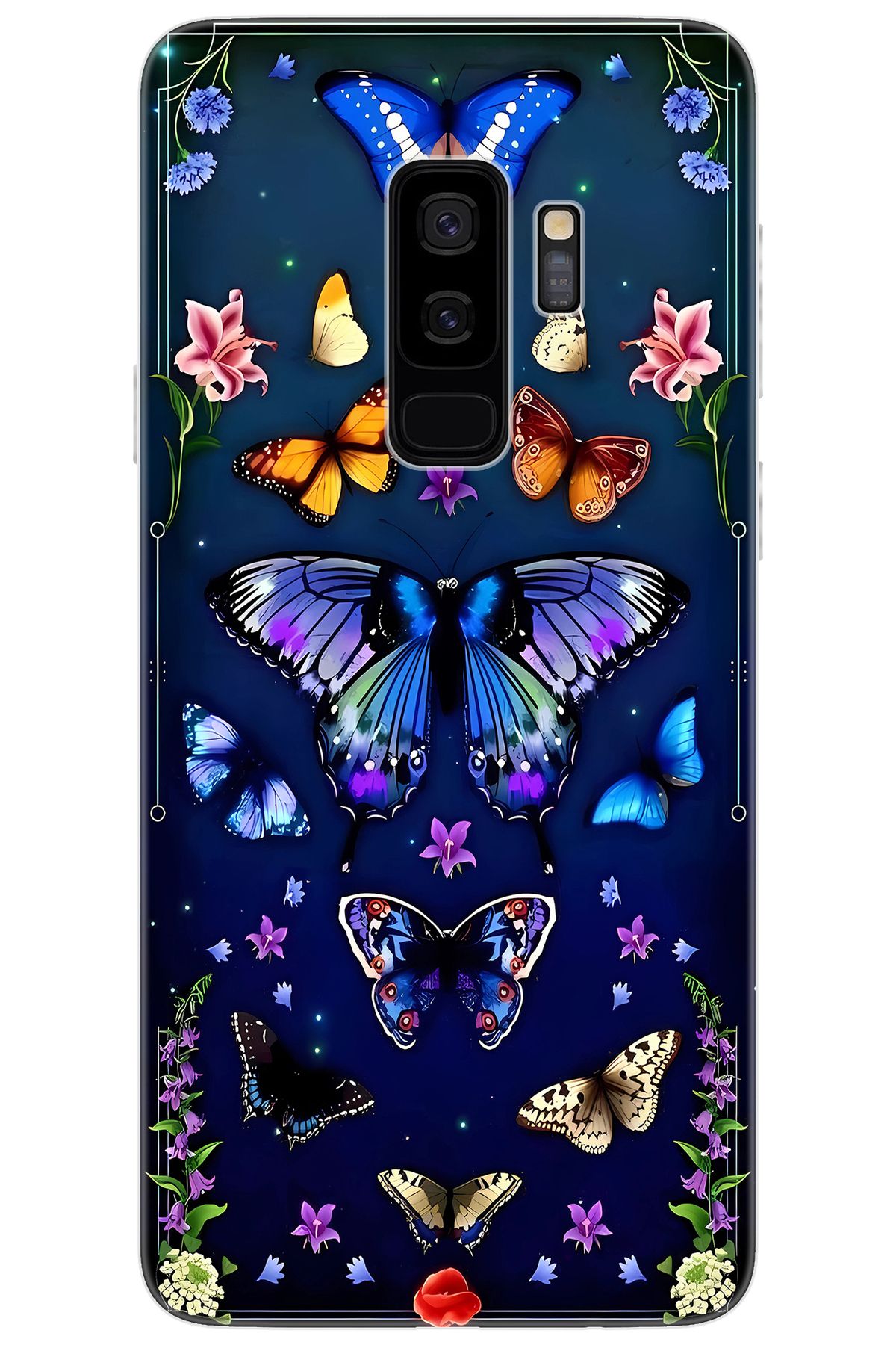 Ceppare Samsung Galaxy S9 PLUS (SM-G965F) Uyumlu Kılıf Desen Baskılı Silikon Kelebek STK:669 CP-Mg6SThe