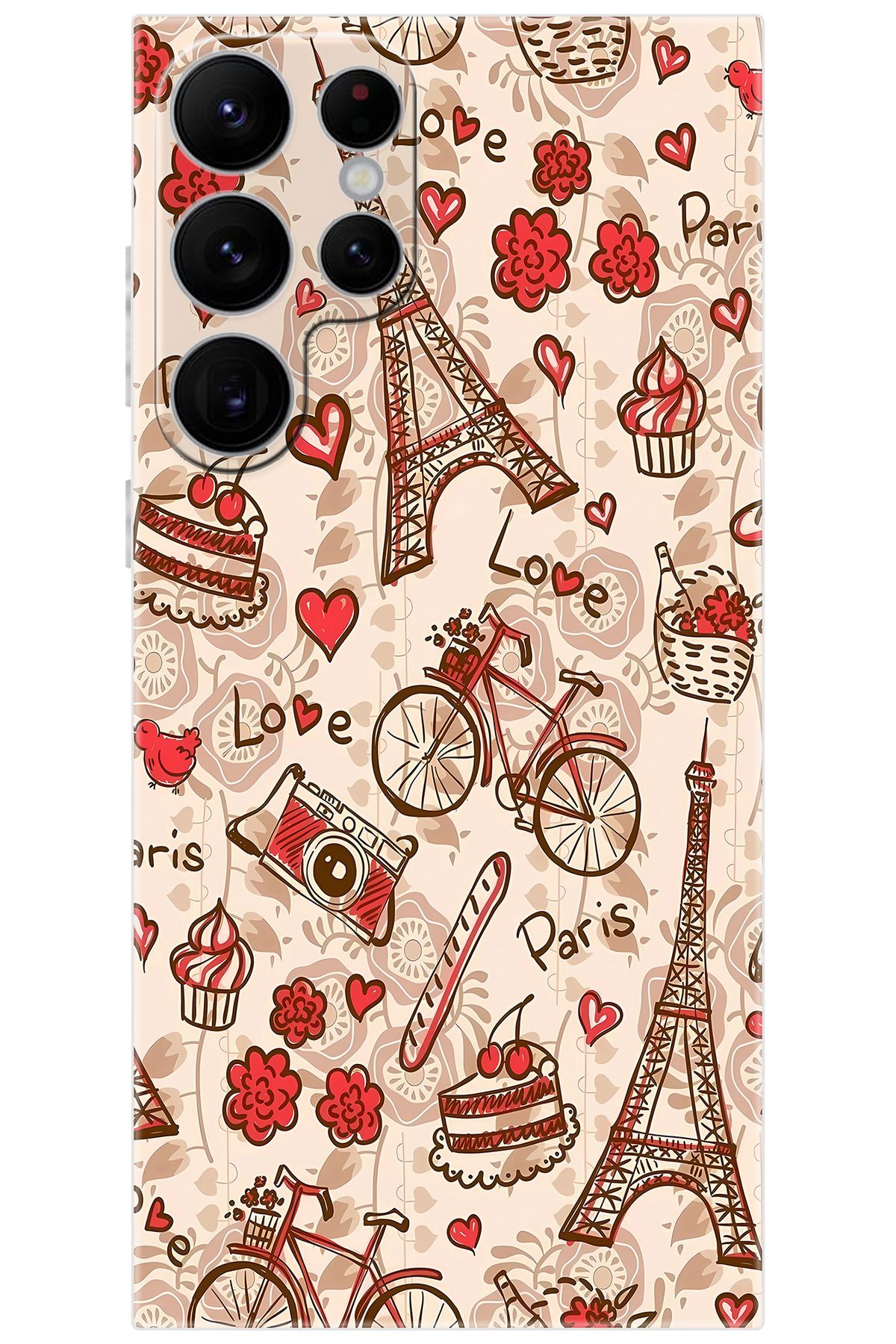 Ceppare Samsung Galaxy S22 ULTRA (SM-S908E) Uyumlu Kılıf Desen Baskı Silikon Eyfel Serisi STK:678 CP-ZrKmivJ