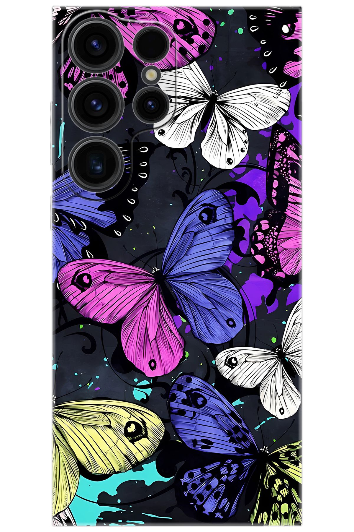 Ceppare Samsung Galaxy S23 ULTRA (SM-S918B) Uyumlu Kılıf Desen Silikon Kalp Yapan Kelebek STK:651 CP-nHNL5nJ