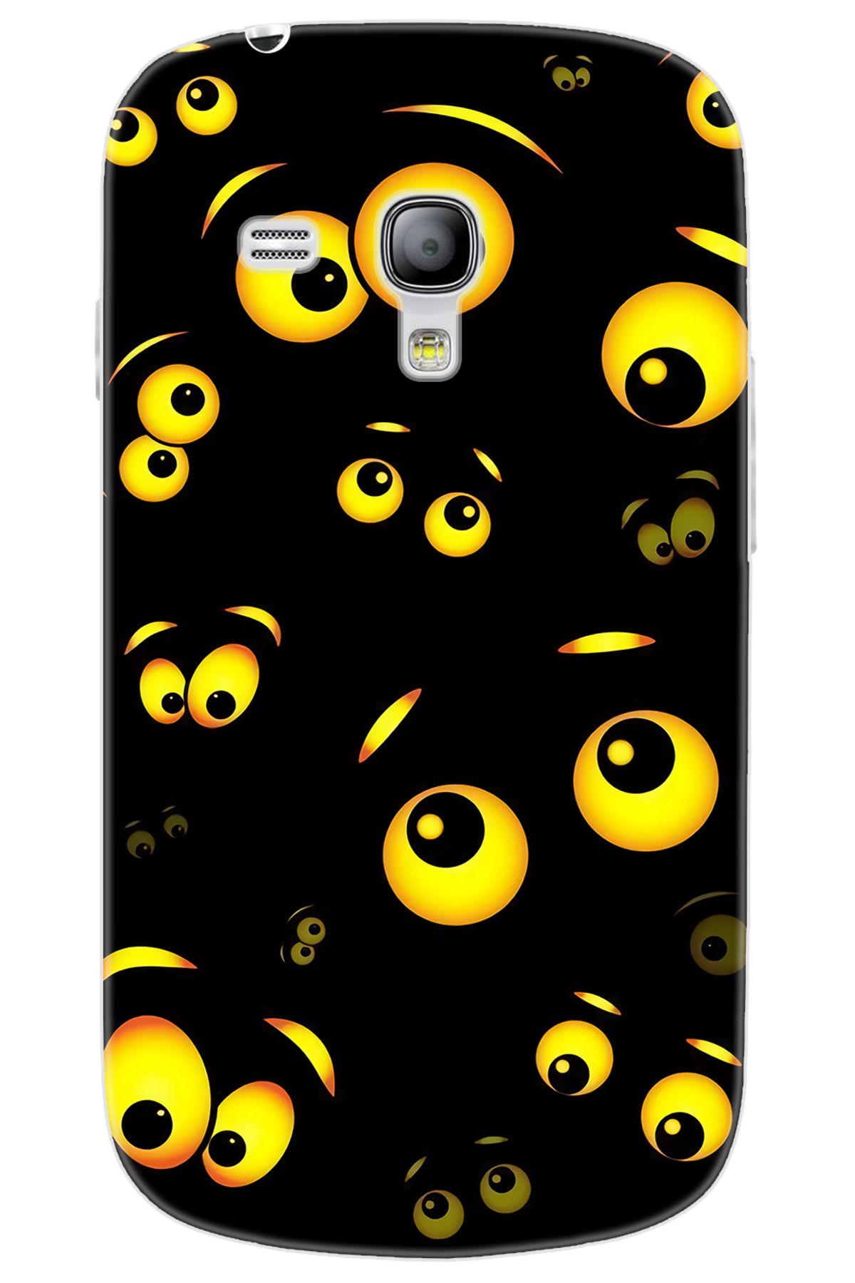 Ceppare Samsung Galaxy S3 Mini (GT-I8190) Uyumlu Kılıf Desen Baskı Silikon Emoji Gözler STK:746 CP-H2Ya56N